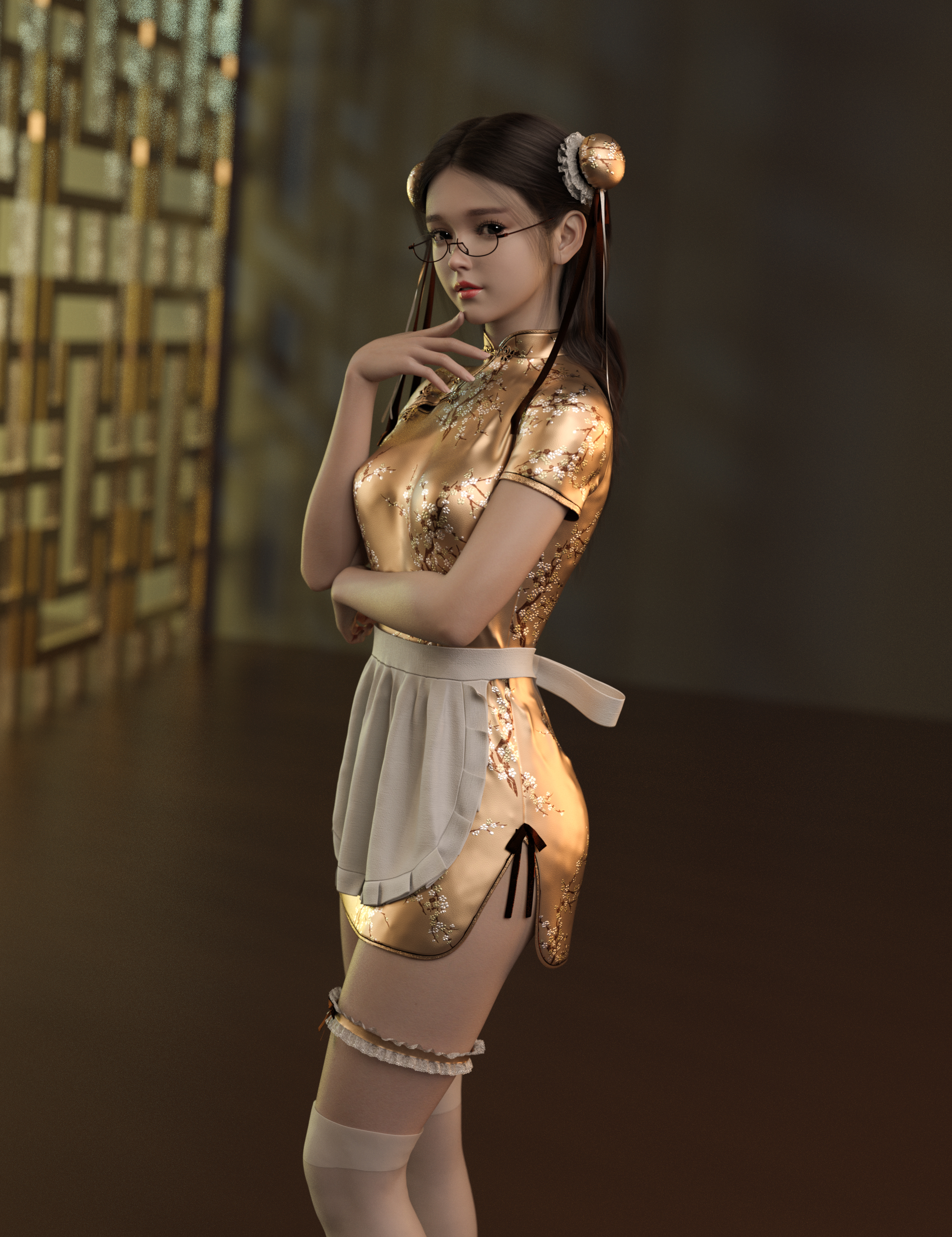 DForce MKTG ZhongHua Dress Outfit For Genesis 9 8 1 And 8 Female Daz 3D