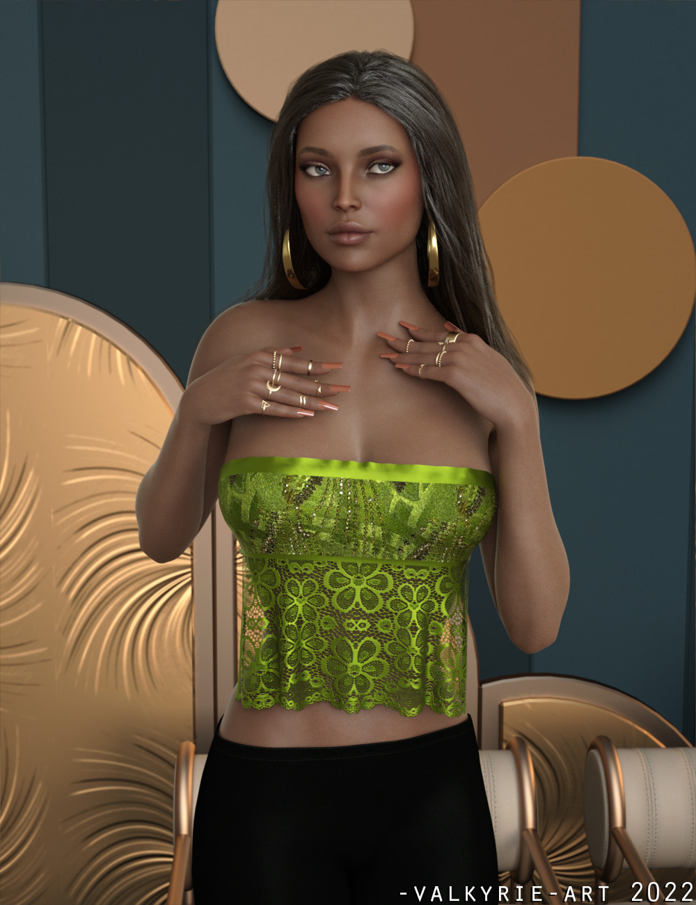 InStyle Dforce Basics Flirty Top Genesis 8 Daz 3D