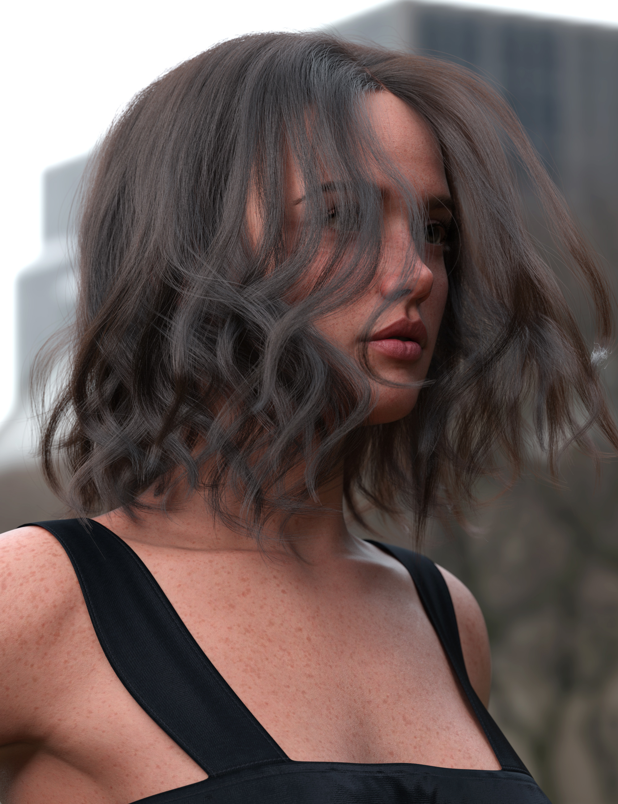 Dforce Strand Based Summer Style Wavy Long Bob Hair For Genesis Daz D