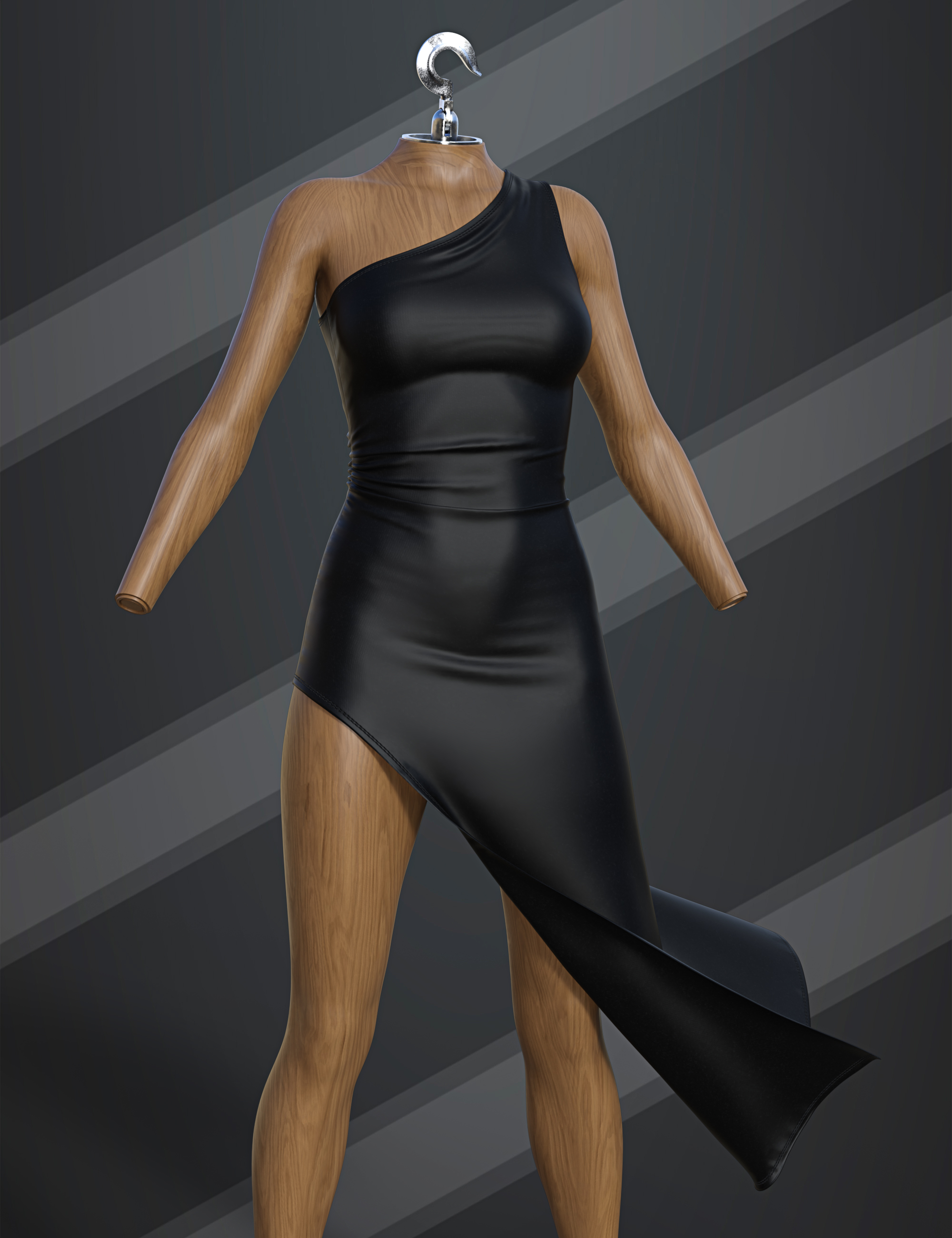 Dforce Su One Shoulder Dress For Genesis And Female Daz D