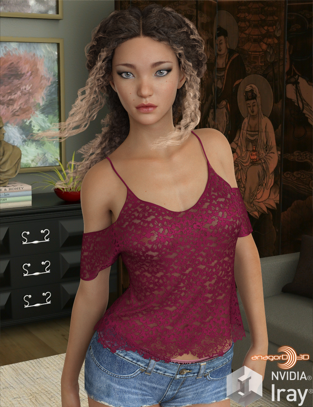 VERSUS DForce Shoulder Free Blouse For Genesis 8 Female Daz 3D