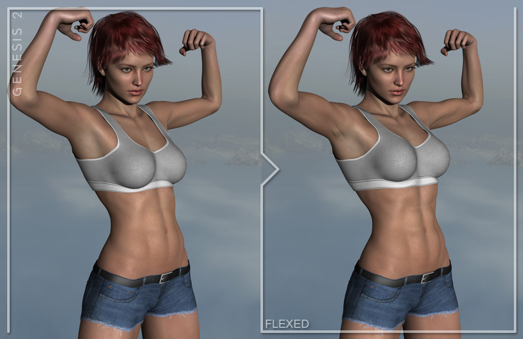 FM Muscle Flexing For Genesis 2 Female S Daz 3D