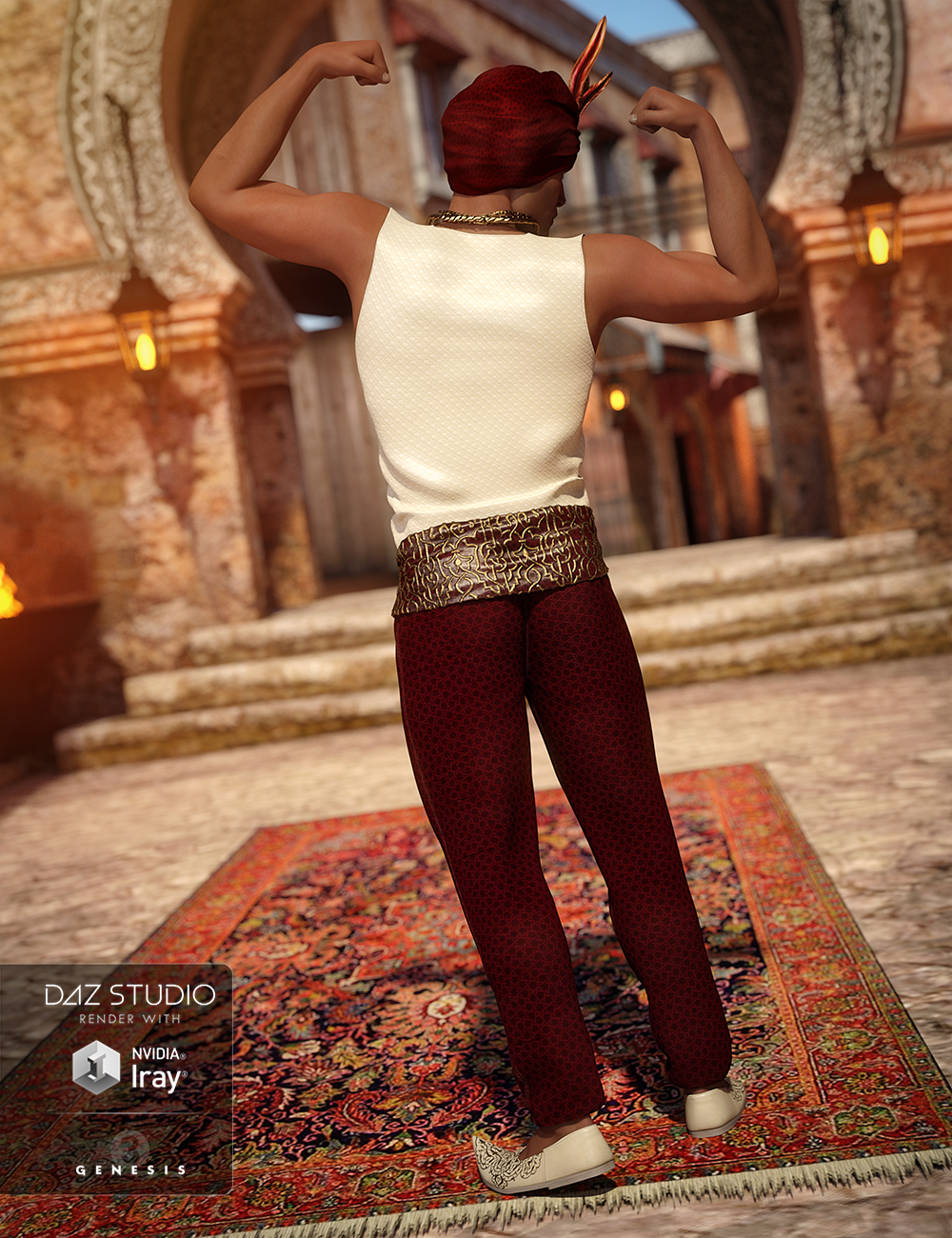 Arabian Prince Outfit For Genesis 3 Male S Daz 3D