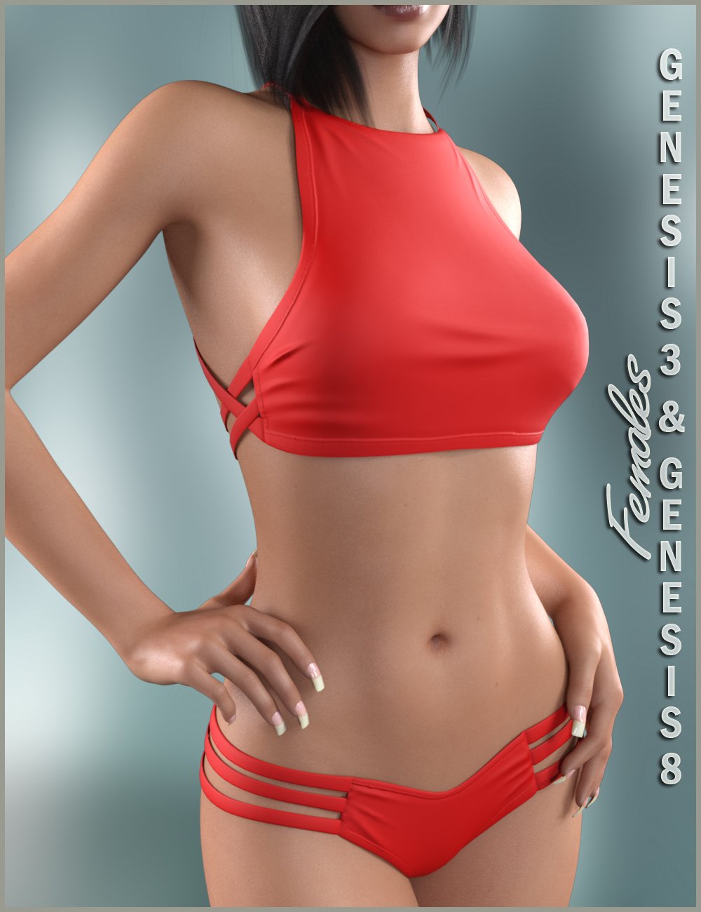 High Neck Bikini For Genesis 3 And Genesis 8 Female S Daz 3D