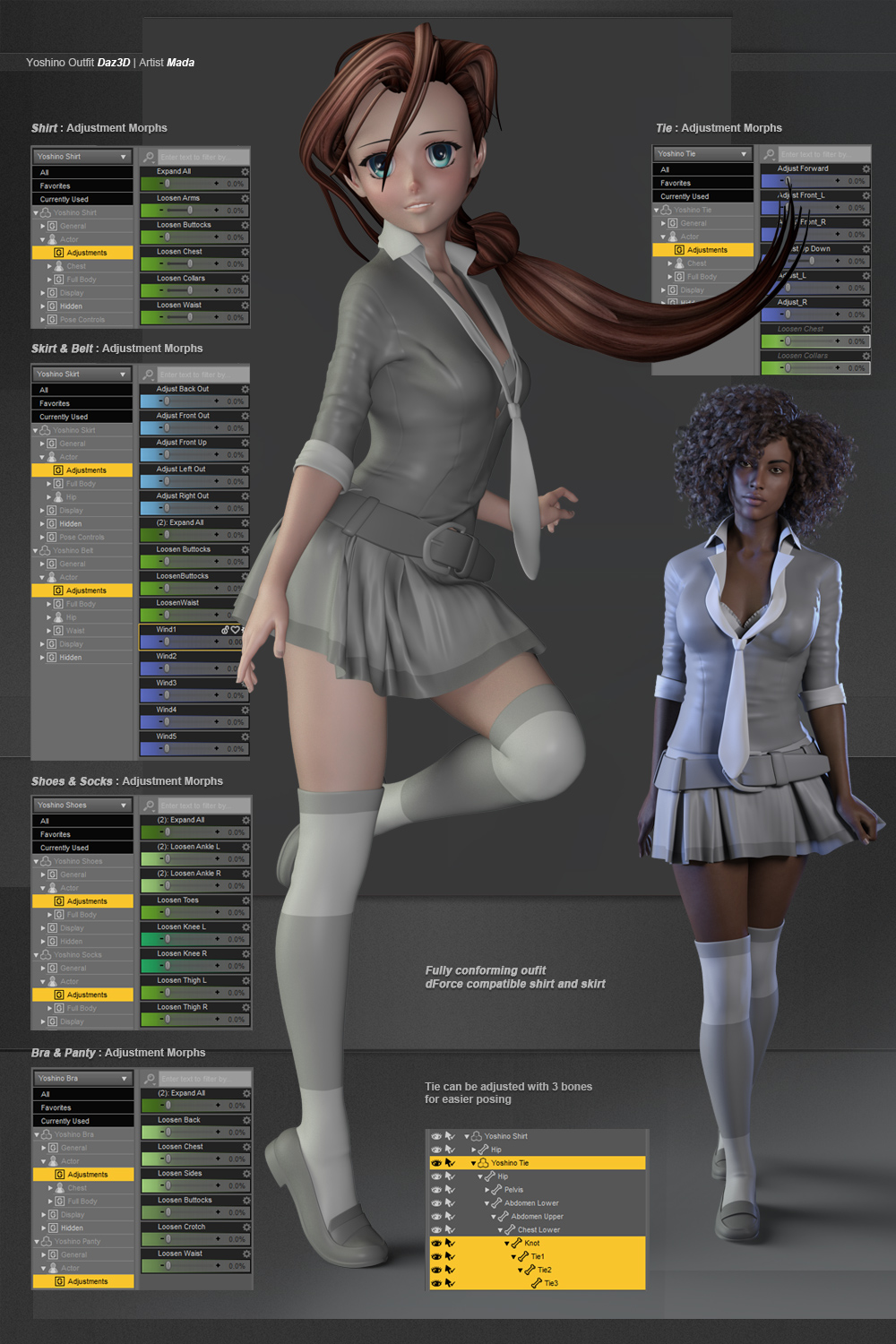 DForce Yoshino Outfit For Genesis 8 Female S Daz 3D