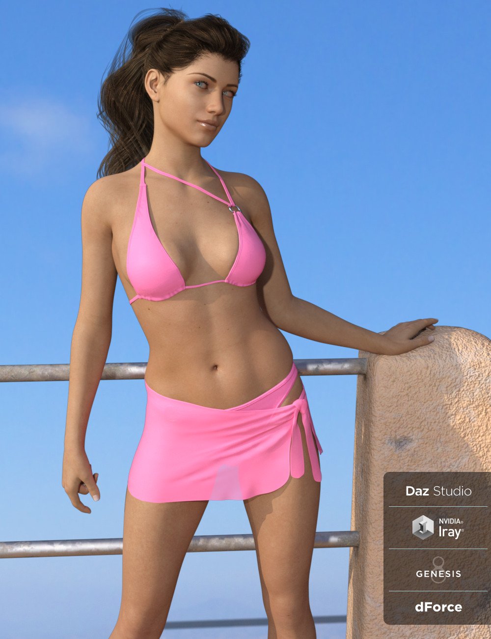 Dforce Realfit Ring Bikini Wrap For Genesis And Female S Daz D