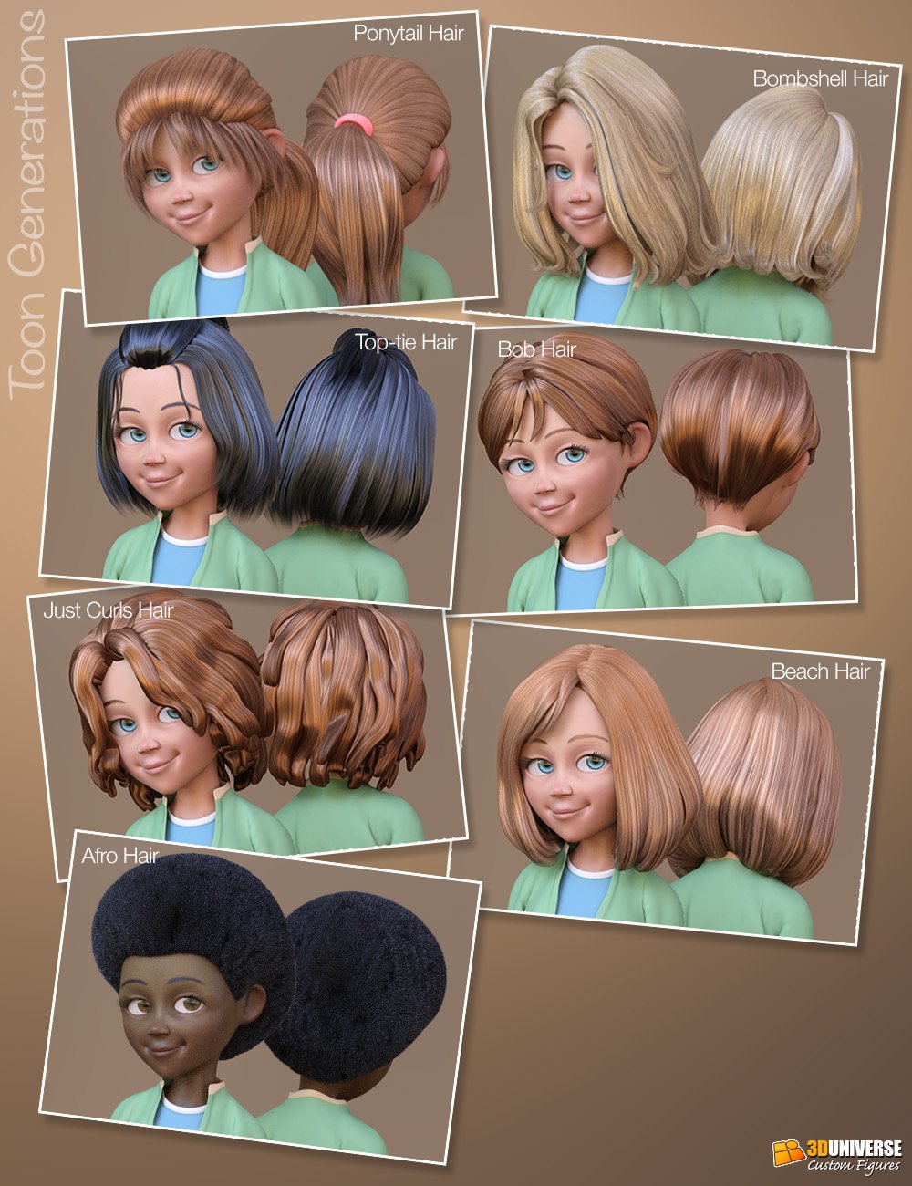 Toon Generations Hair For Genesis 8 Female S Daz 3D