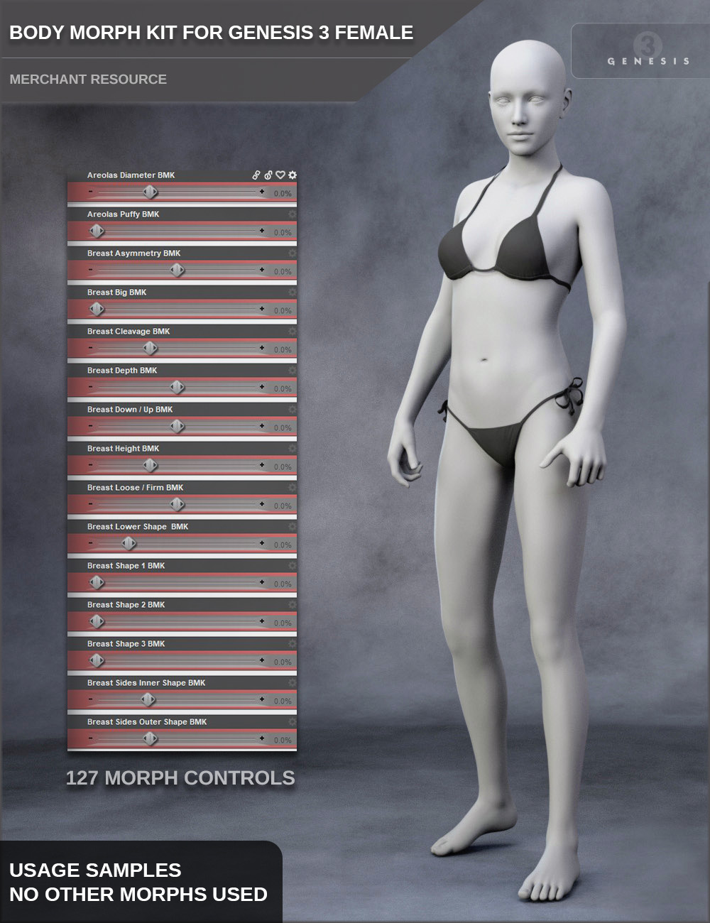 Body Morph Kit For Genesis 3 Female And Merchant Resource Daz 3D