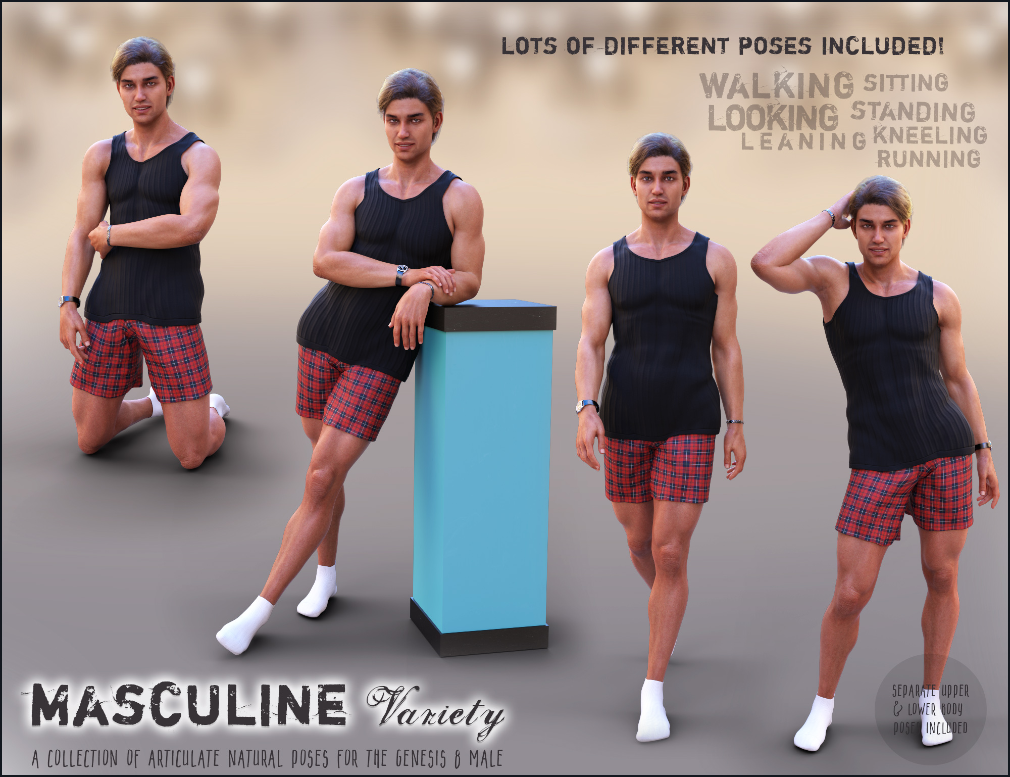 Masculine Variety Pose Collection For Genesis Male Daz D