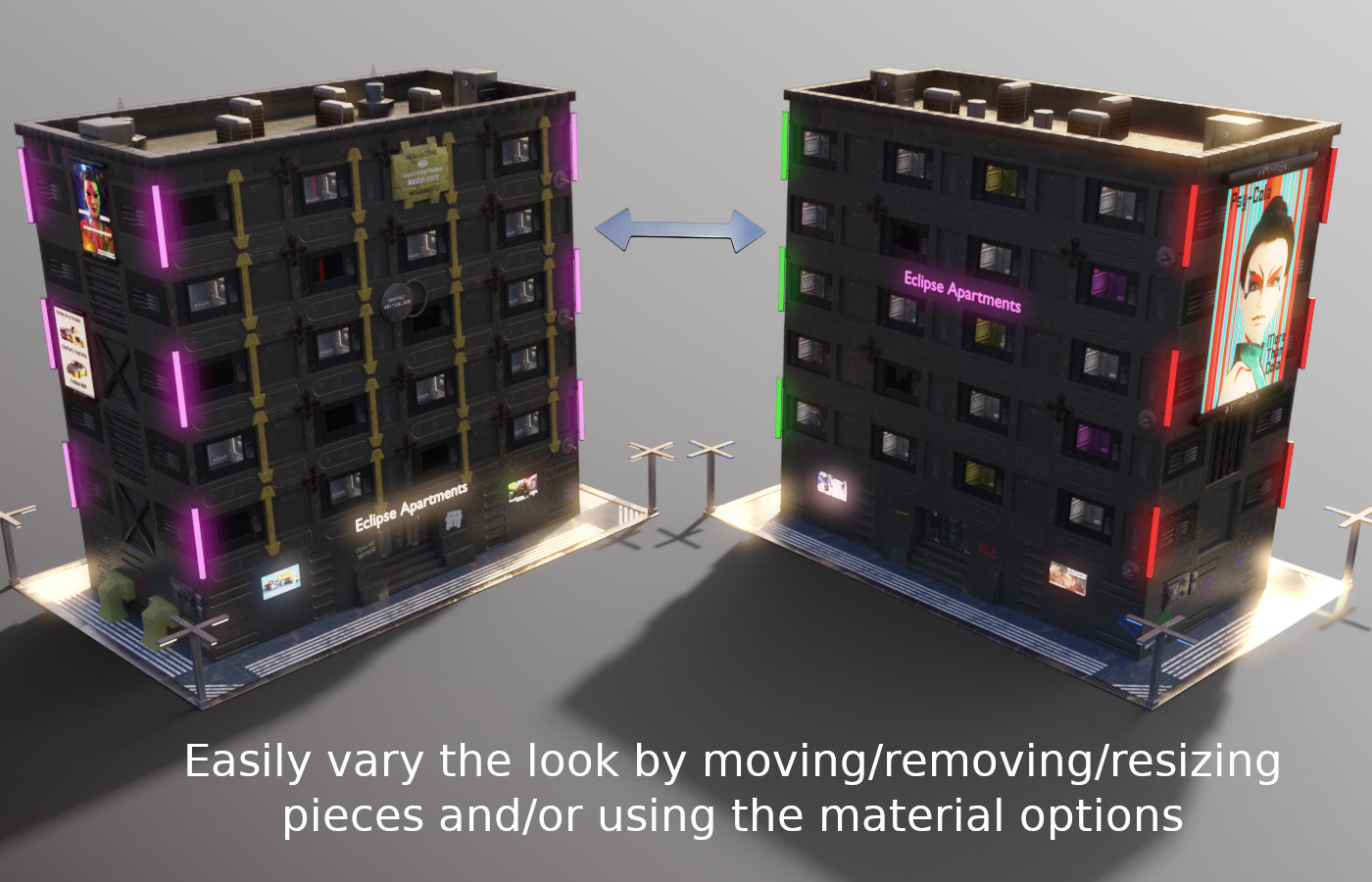 Compact Cyberpunk Apartment Building Daz D