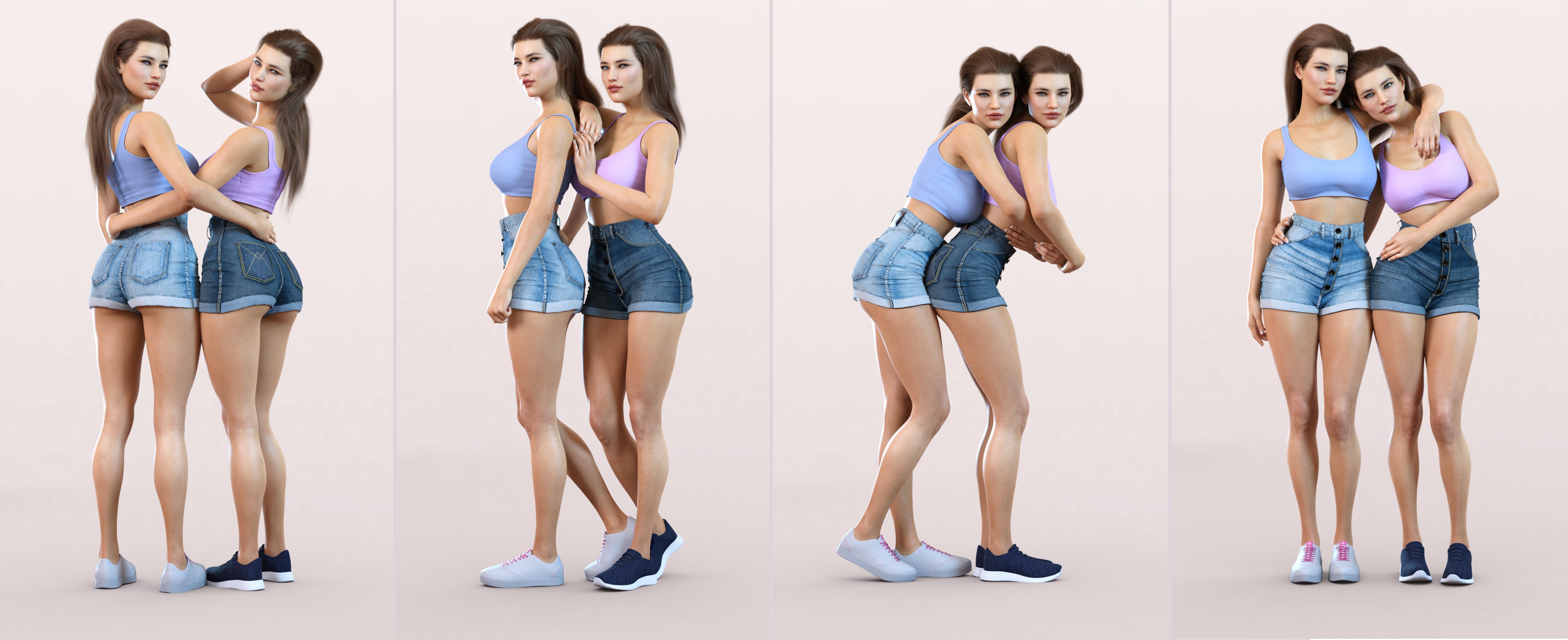 Z Twins Couple Poses For Genesis 8 And 8 1 Daz 3D