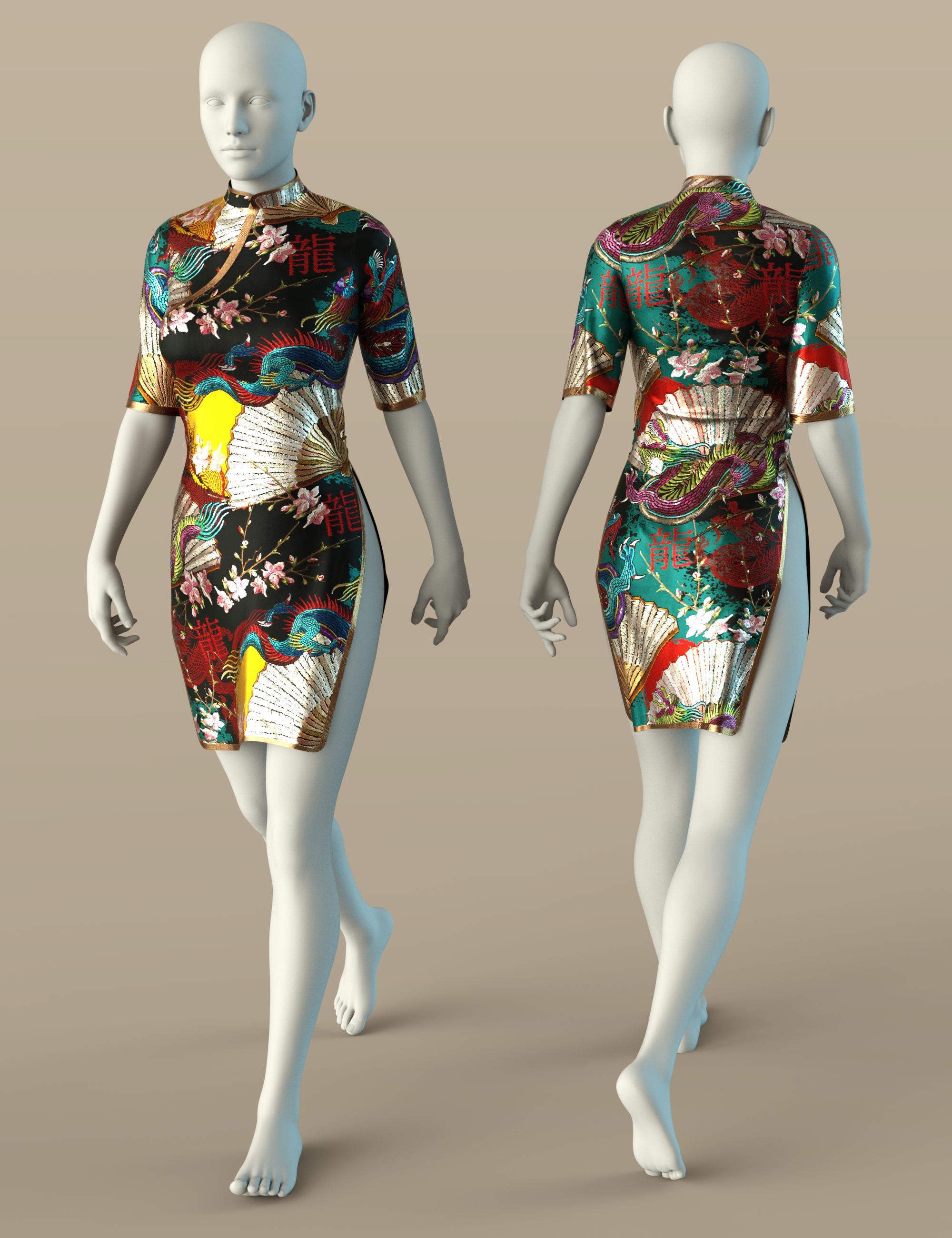 DForce Ay Lin Dress For Genesis 8 And 8 1 Female Daz 3D