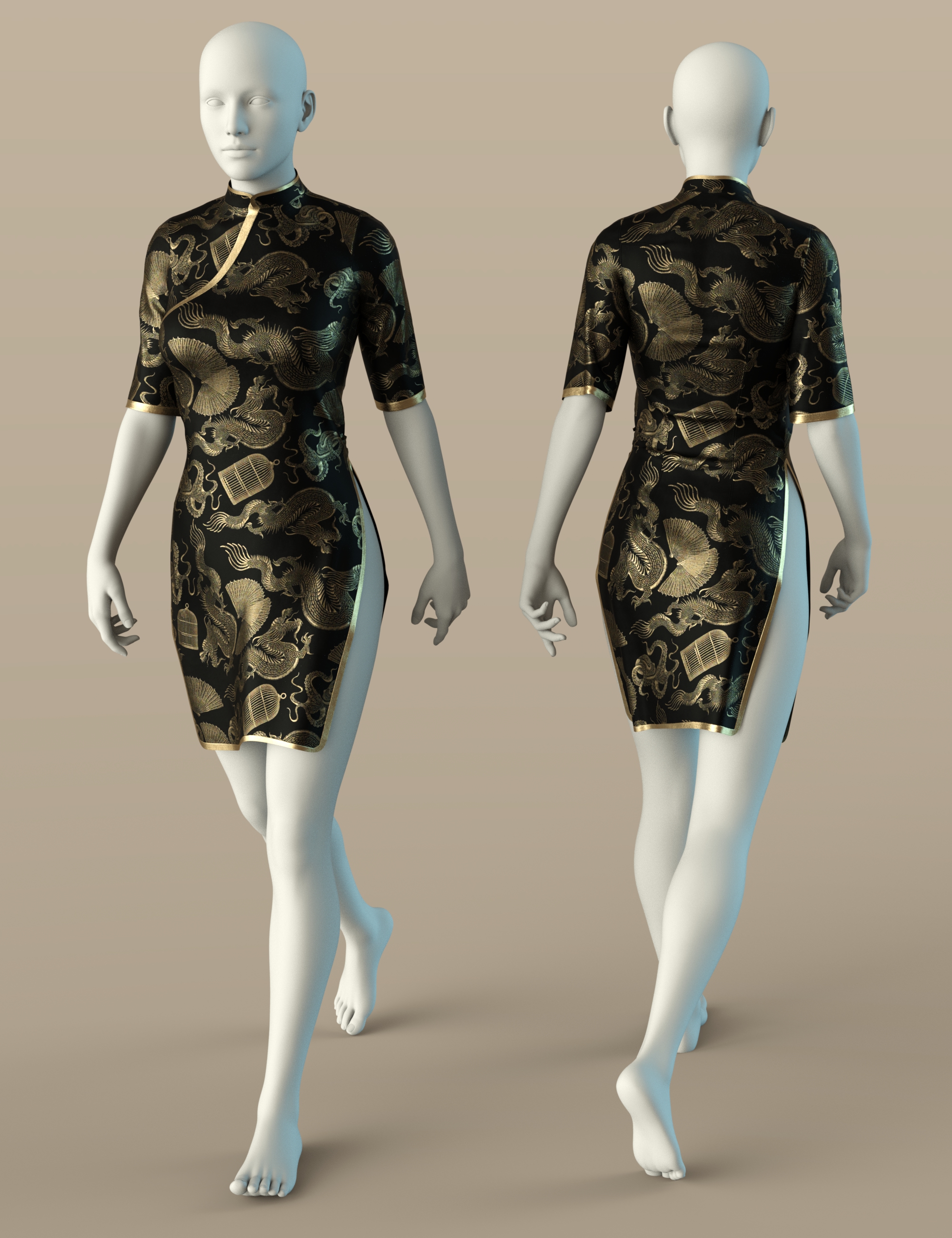 DForce Ay Lin Dress For Genesis 8 And 8 1 Female Daz 3D