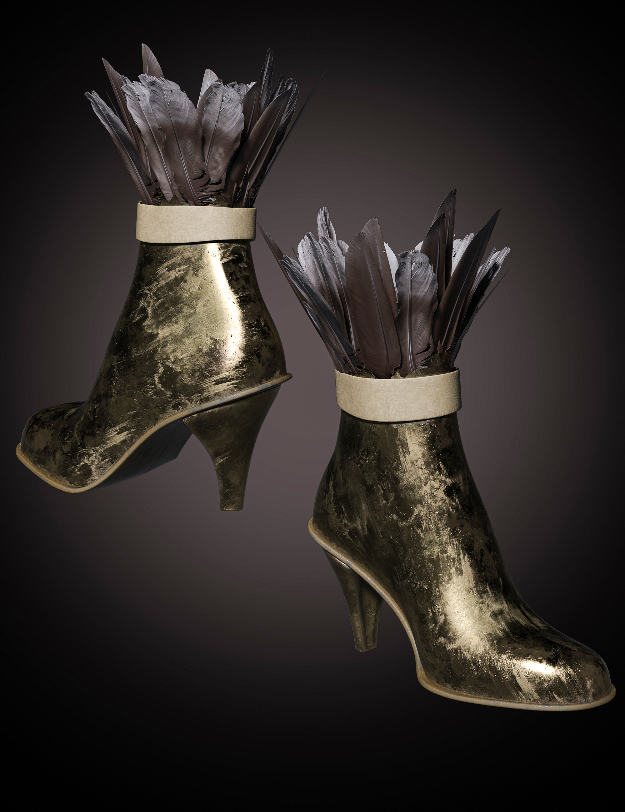 Ravyn Feathered Shoes For Genesis And Females Daz D