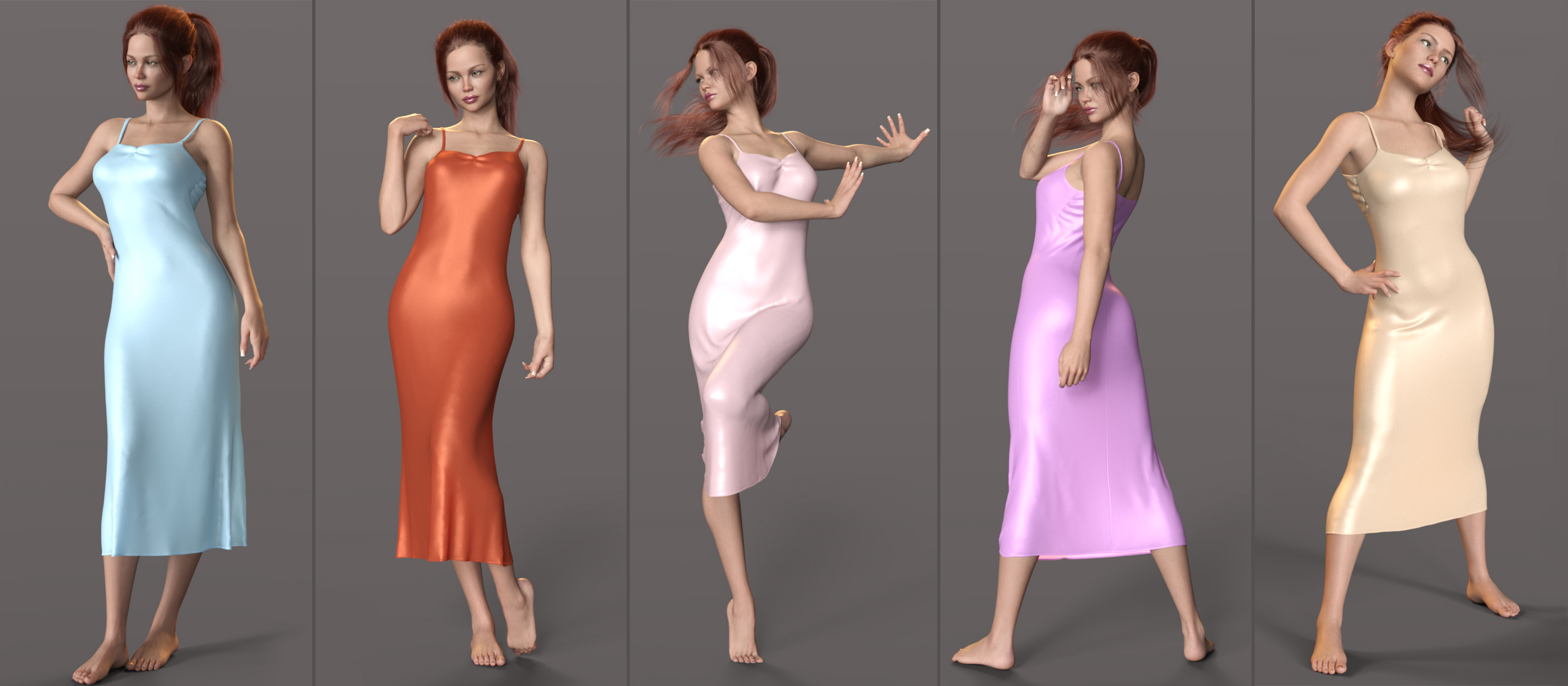 DForce Summer Cocktail Slip Dress For Genesis 8 And 8 1 Females Daz 3D