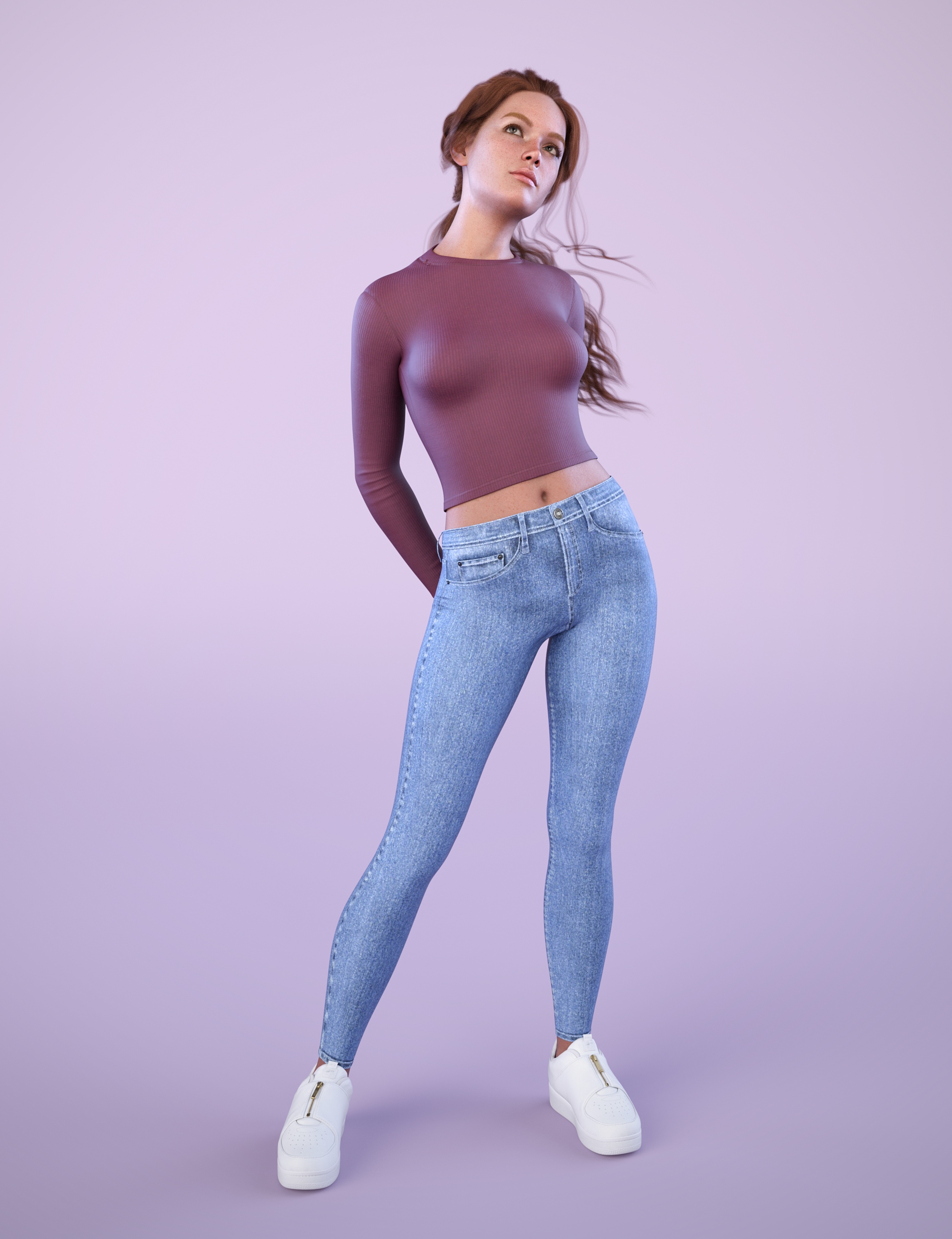 Ng High Waist Skinny Jeans Outfit Bundle For Genesis Daz D