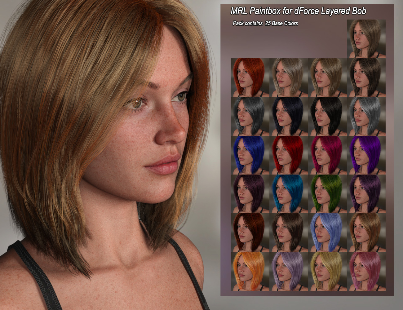 Mrl Dforce Layered Bob Hair For Genesis Daz D