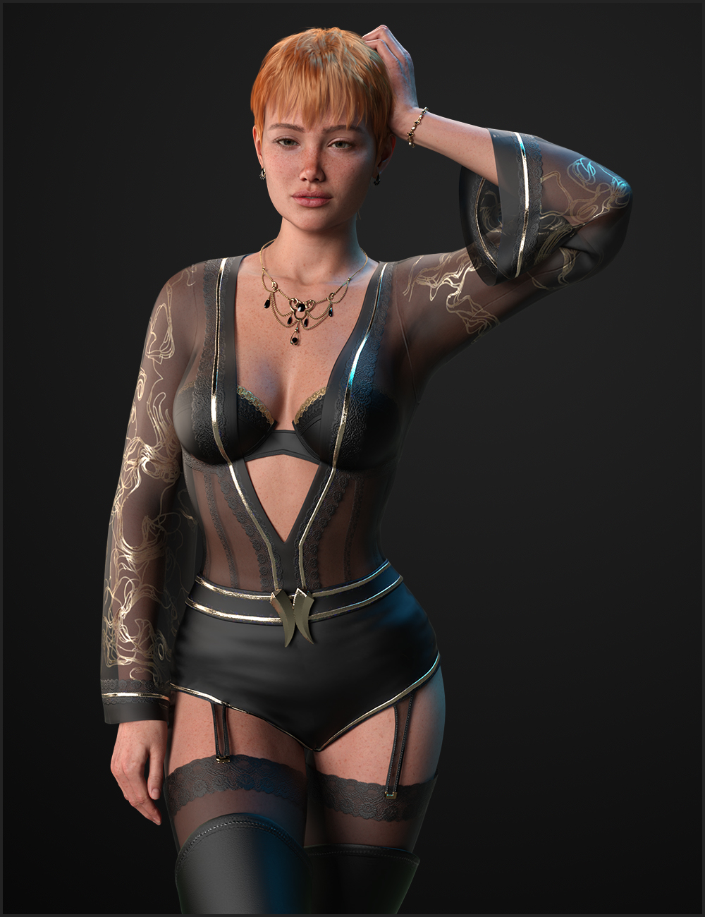 DForce Sanya Nights Outfit And Lingerie For Genesis 9 Daz 3D