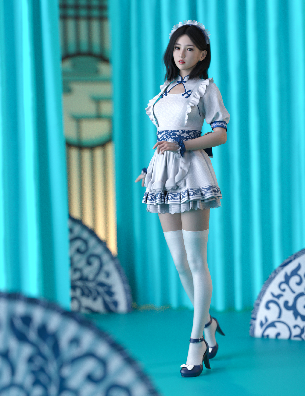 Dforce Mktg Tea Maid Outfit For Genesis And Daz D