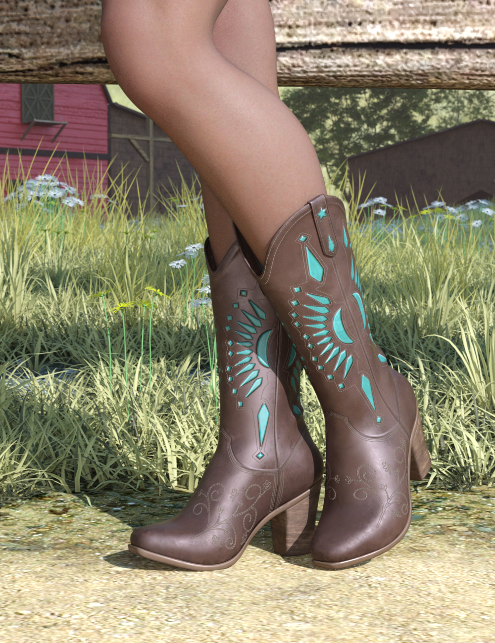 Wild West Cowgirl Outfit For Genesis Feminine Daz D