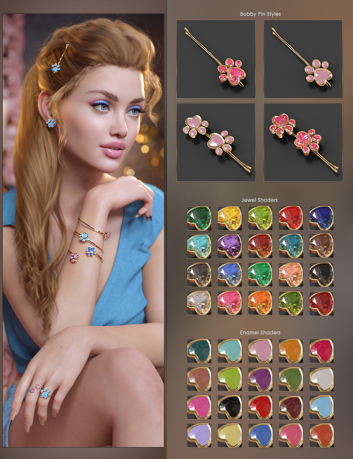 VRV Emily Jewelry For Genesis 9 8 1 And 8 Females Daz 3D