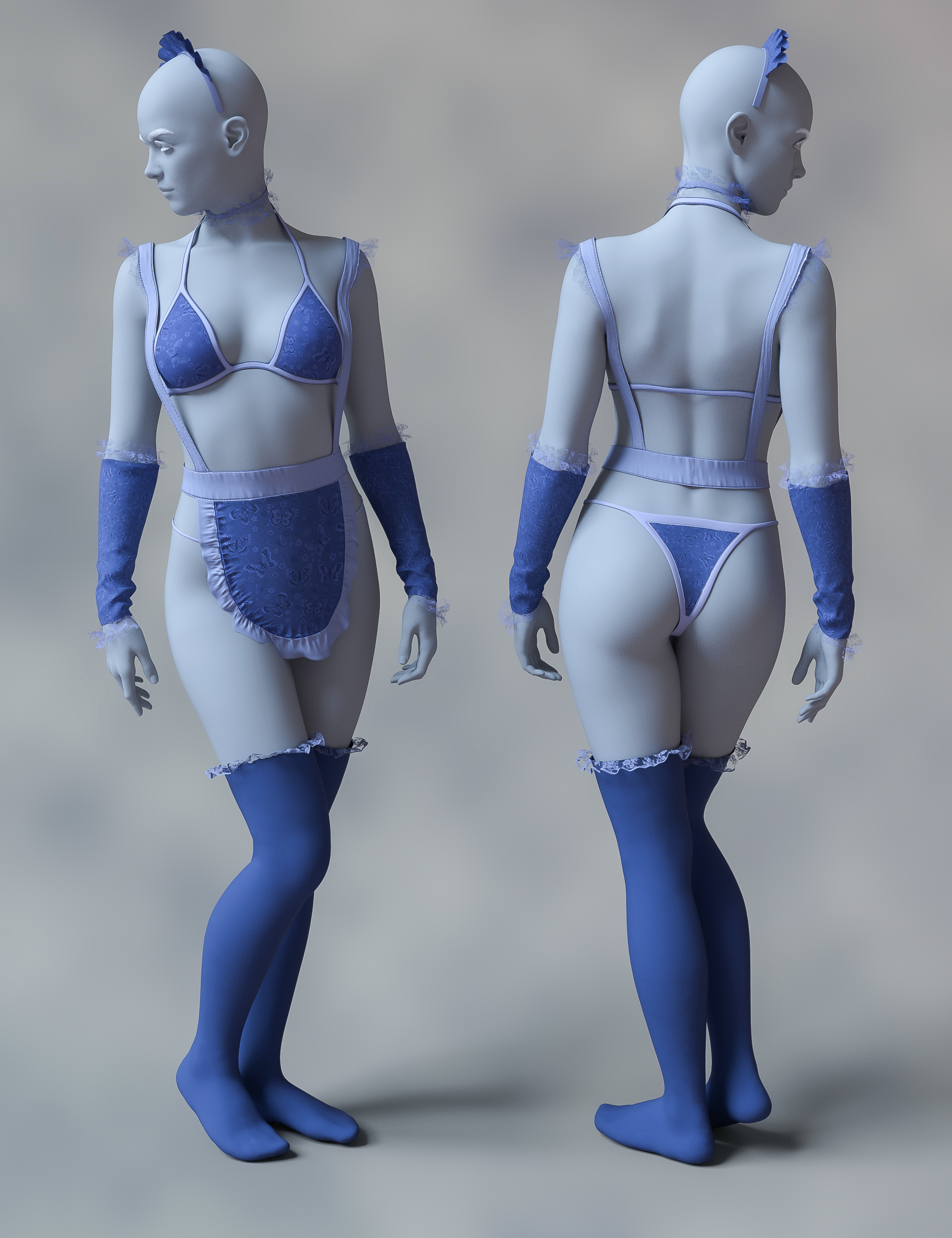 Dforce Maid Bikini Outfit Texture Add On Daz D