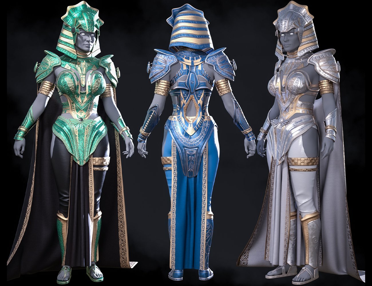 Dforce Egyptian Goddess Outfit Texture Add On Daz 3D