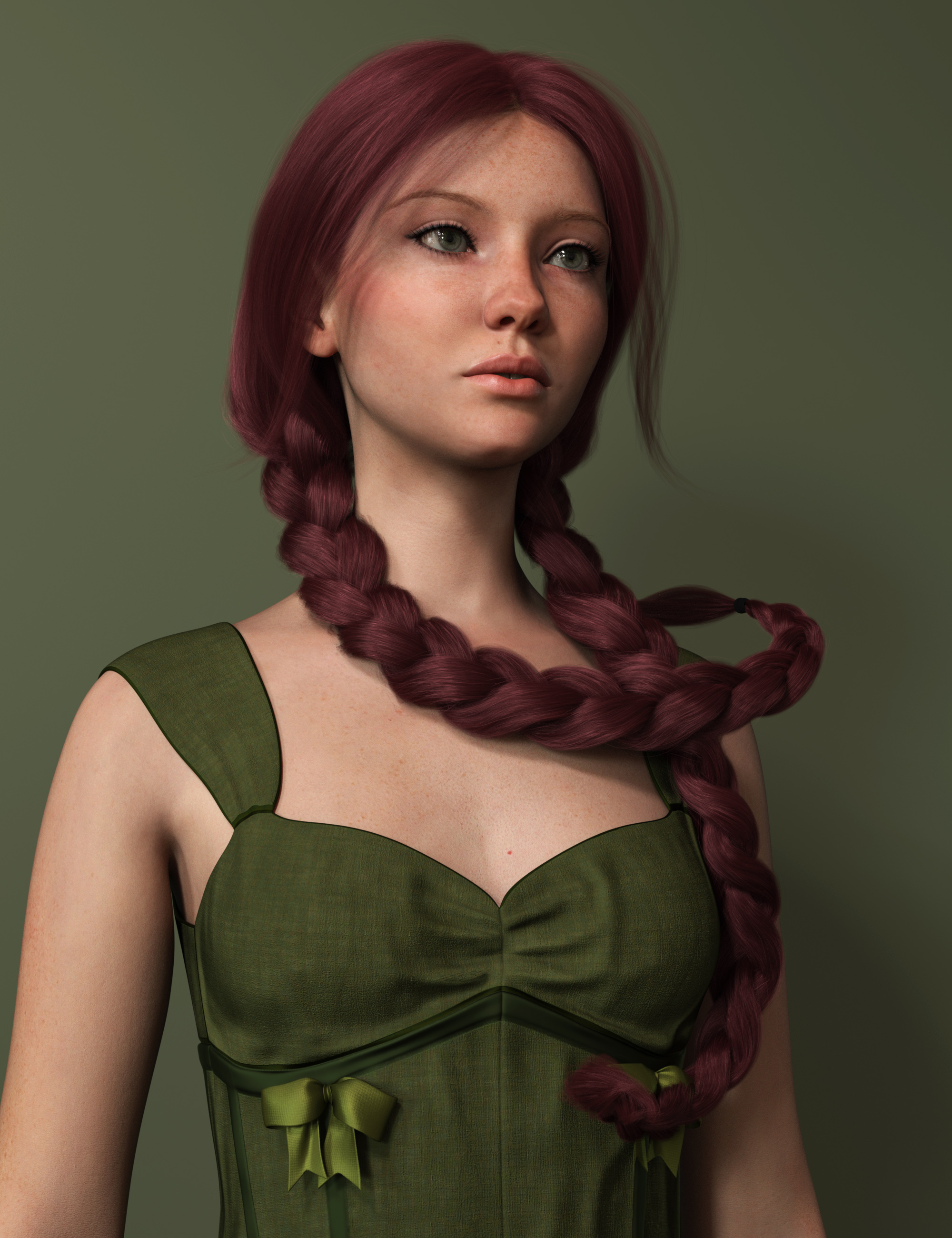 Long Braids Hair For Genesis 9 Daz 3D