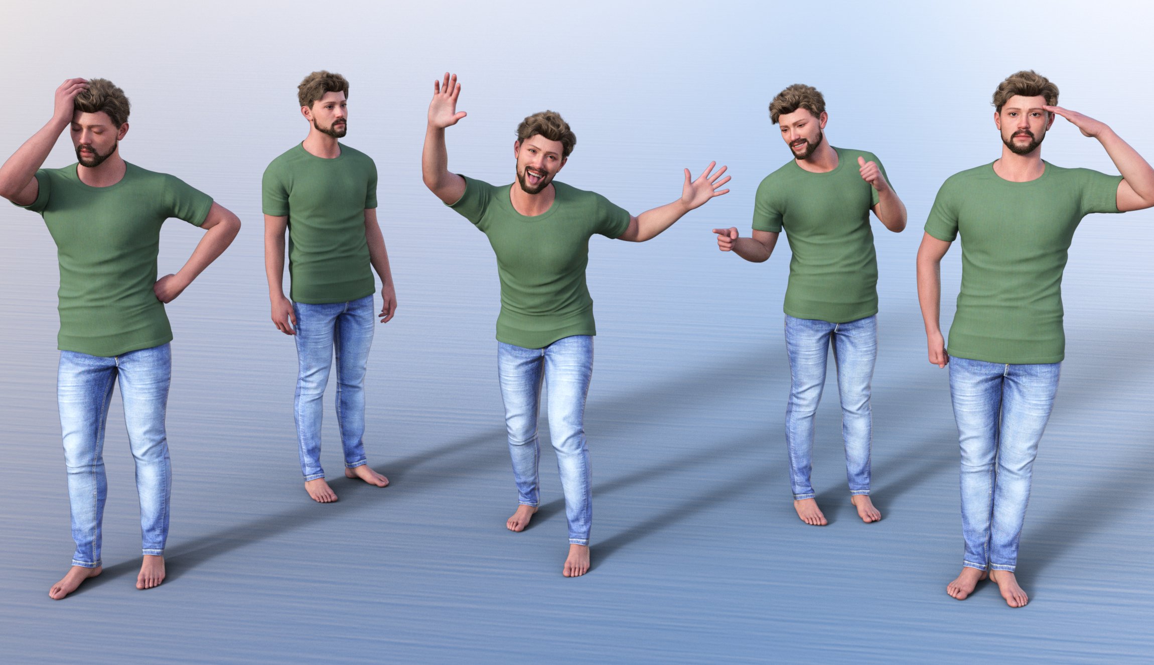 JW Standing Mega Collection Poses For Genesis 9 Daz 3D