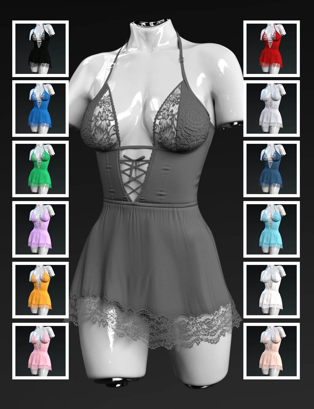 Dforce X Fashion V Neck Babydoll For Genesis Daz D