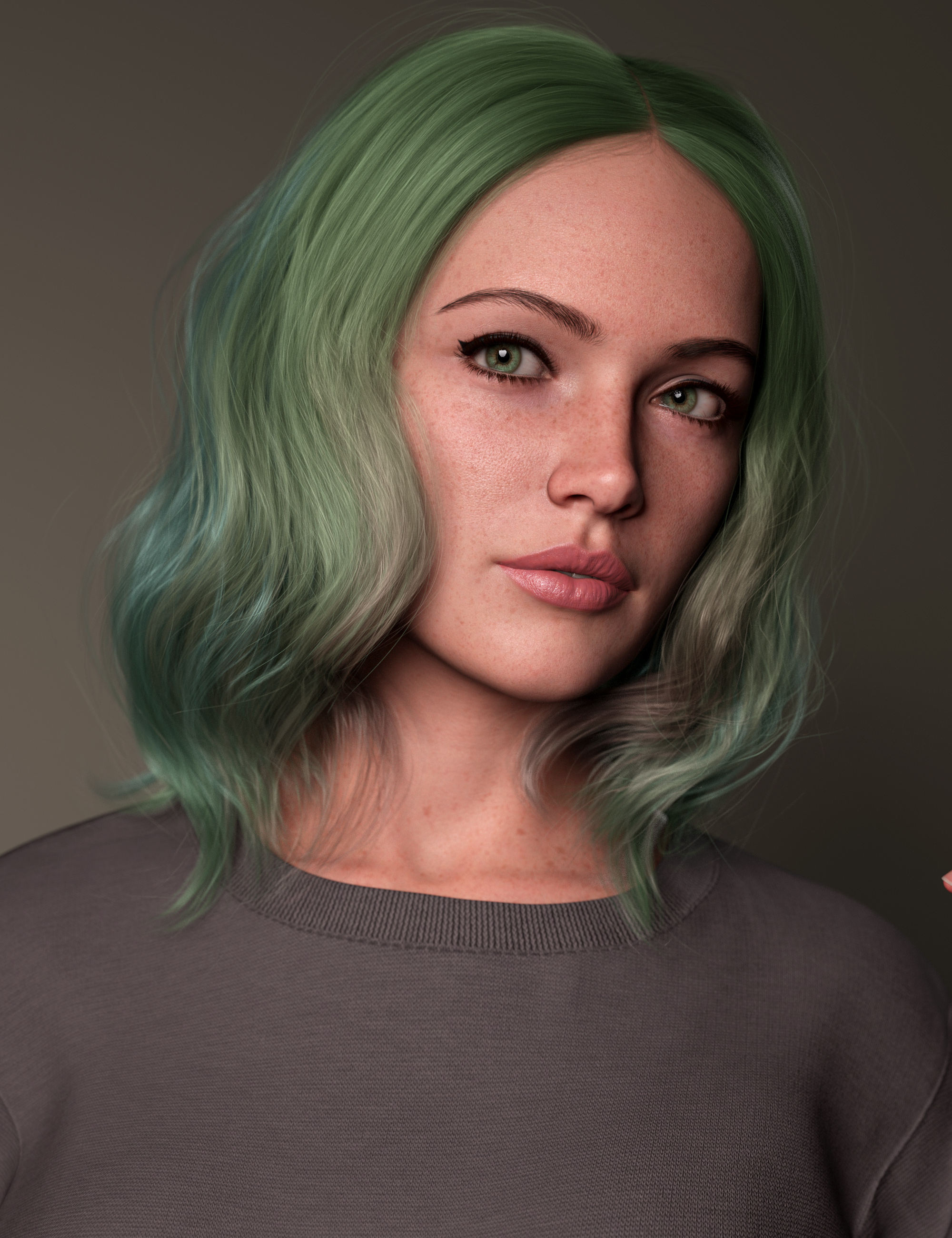 Medium Long Curly Style Hair Color Expansion Daz D