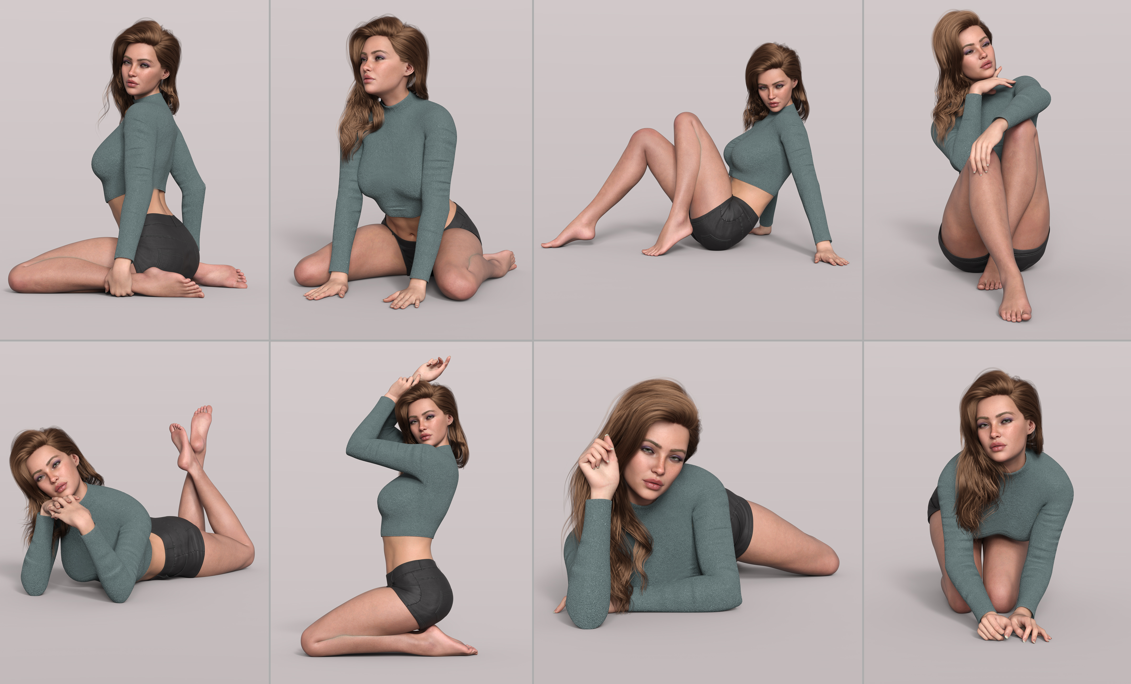 Z Floor Attraction Pose Mega Set For Genesis 9 And 8 Female Daz 3D