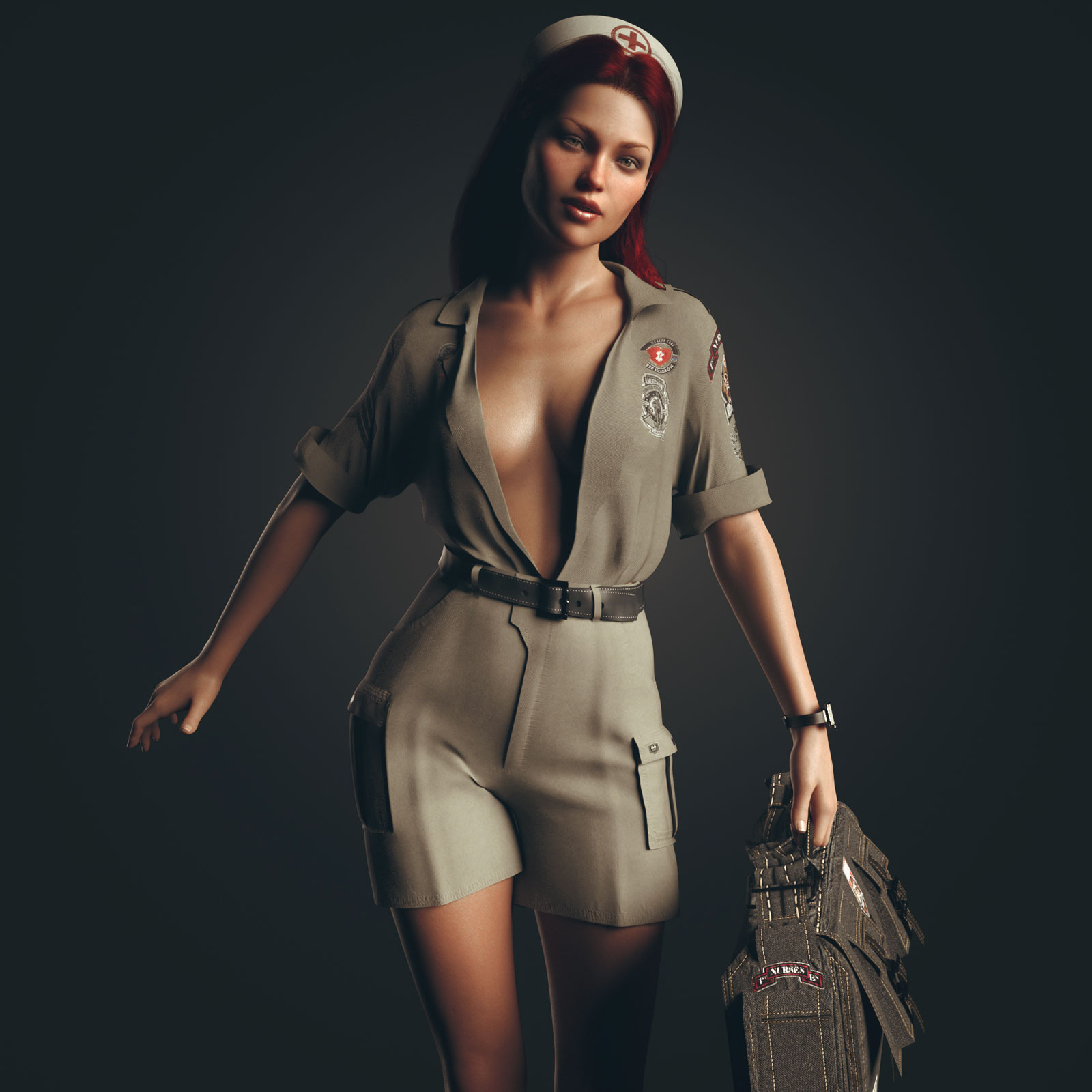 Dforce Military Nurse Outfit Bundle For Genesis Female Daz D