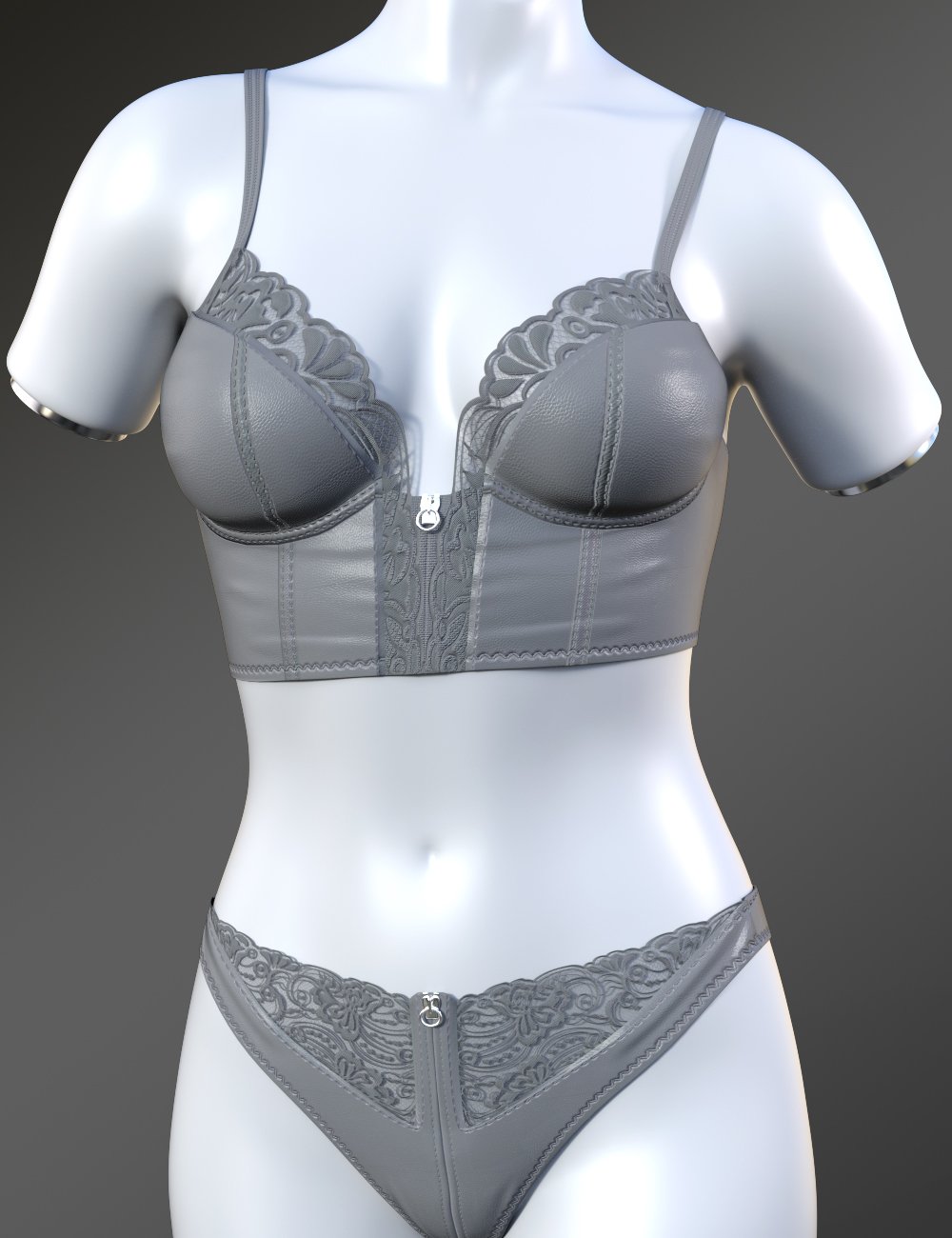 X Fashion Zip Front Lingerie For Genesis Daz D