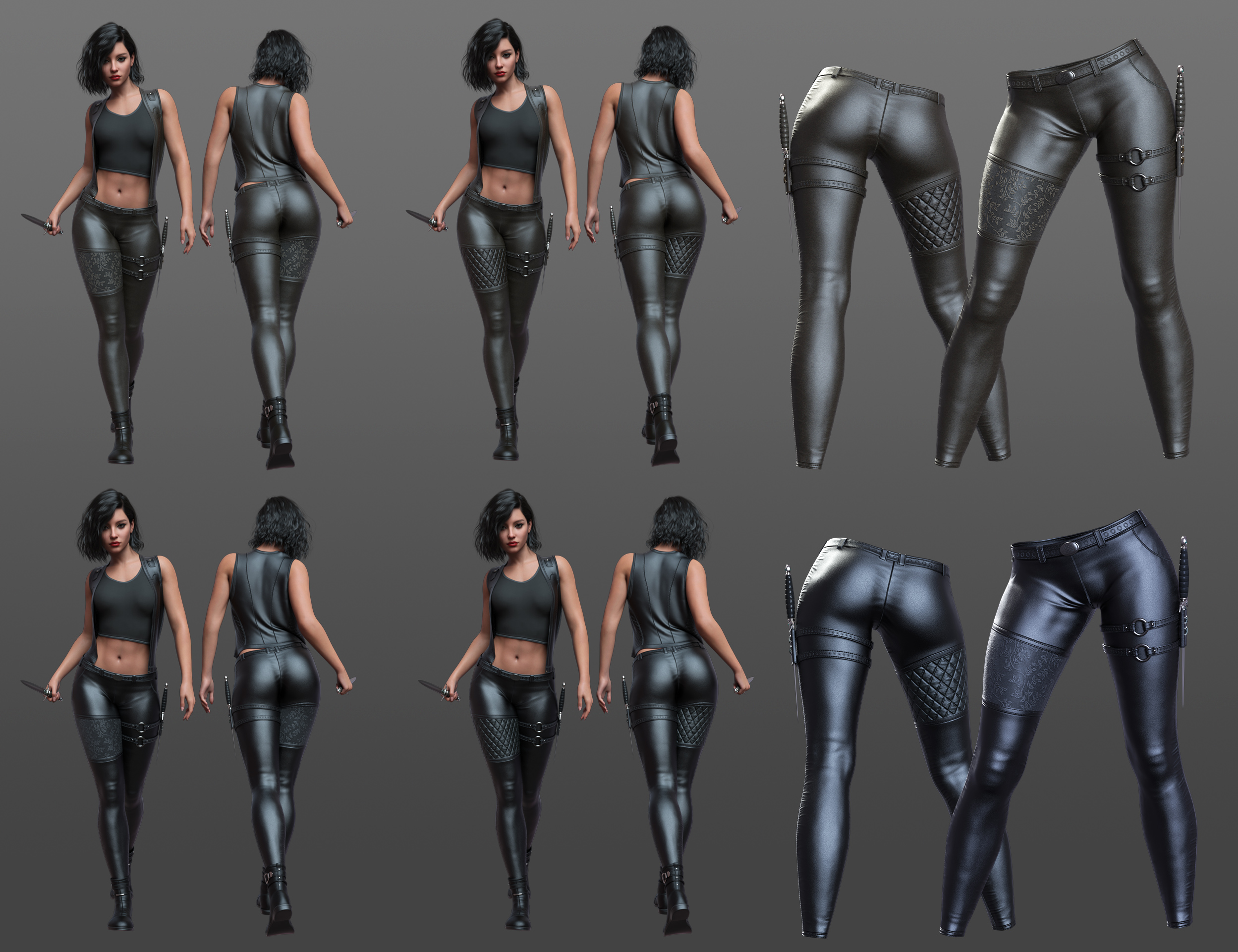 Dforce Leather Assassin Outfit For Genesis And Female Daz D