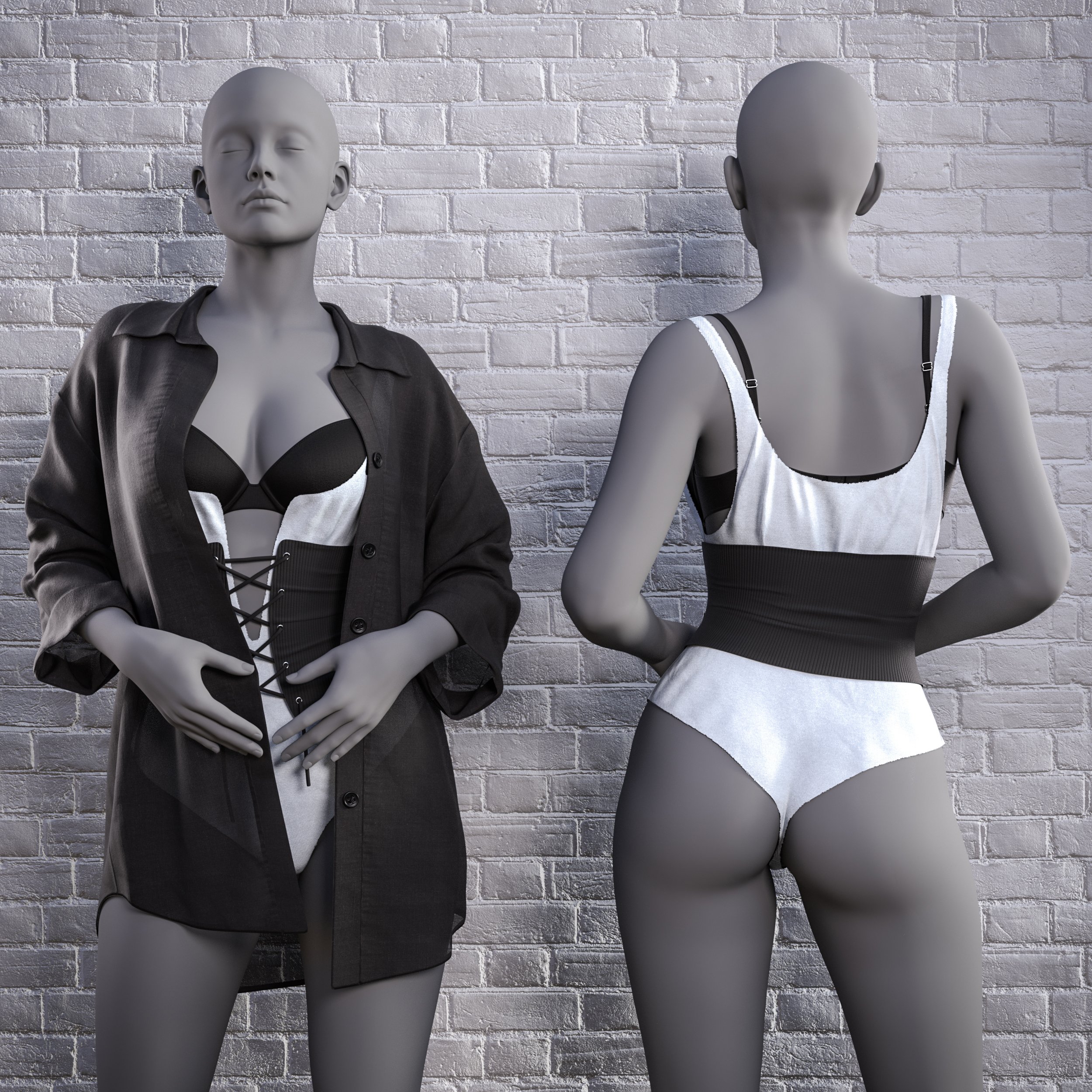 DForce Attractive Lingerie For Genesis 9 Daz 3D