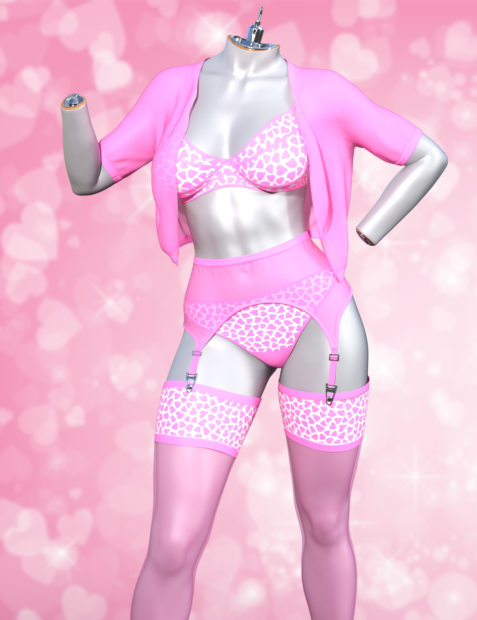 AH DForce Irina Lingerie Outfit For Genesis 9 Daz 3D