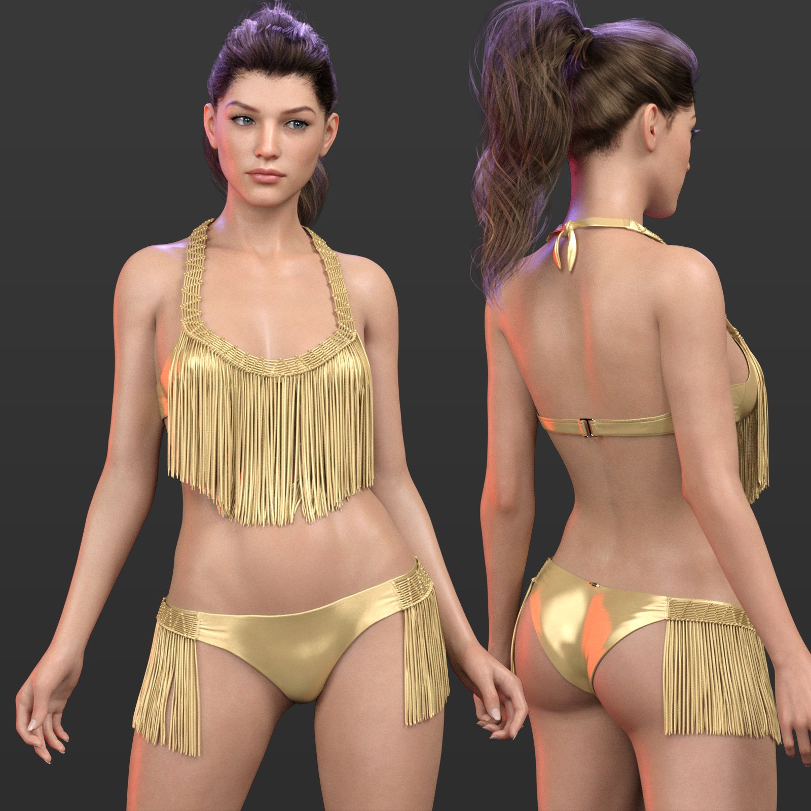 DForce Still Summer Bikini Set For G8F Daz 3D