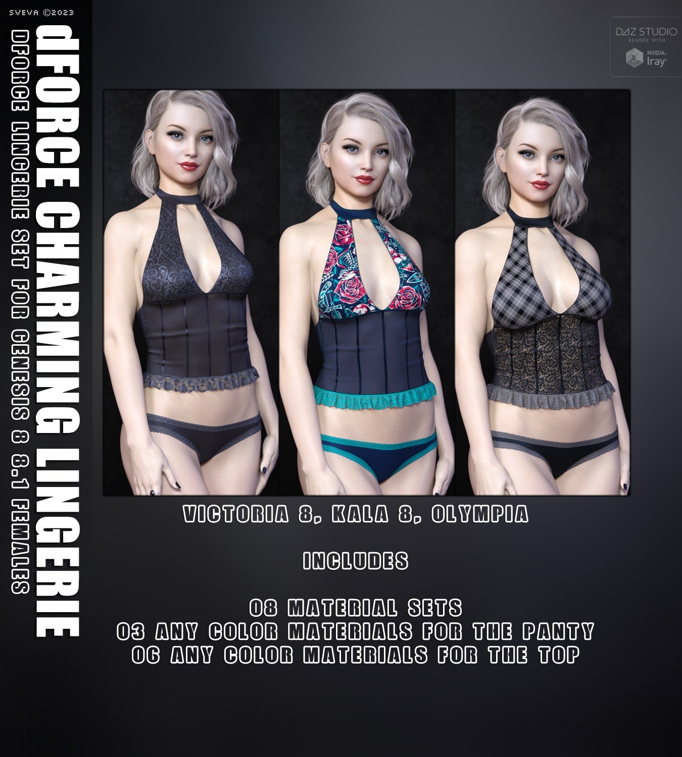 DForce Charming Lingerie G8G8 1F Daz 3D