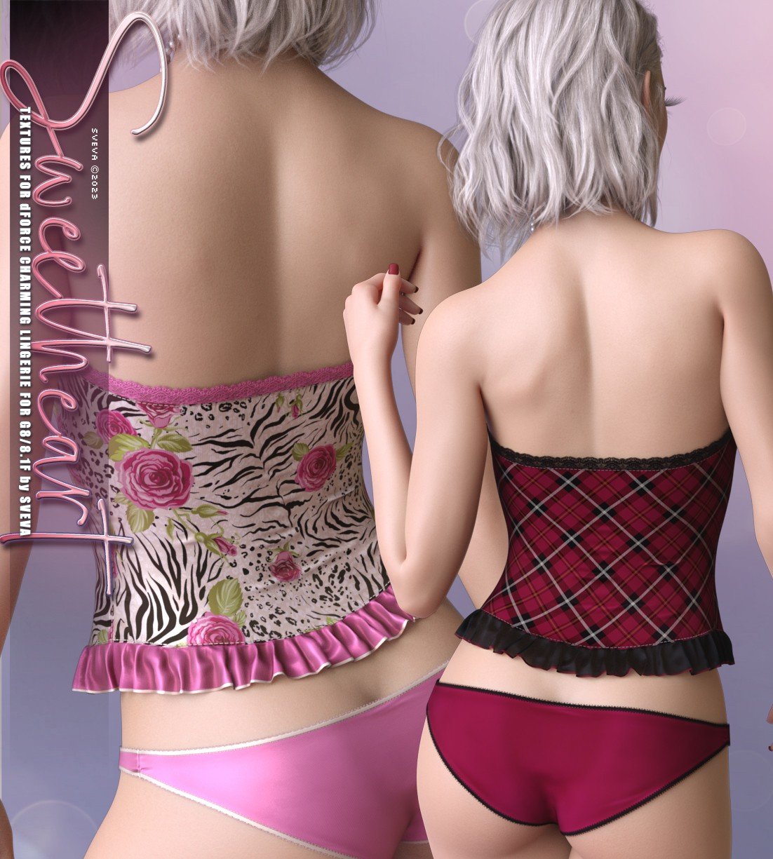 Sweetheart Textures For DForce Charming Lingerie II Daz 3D