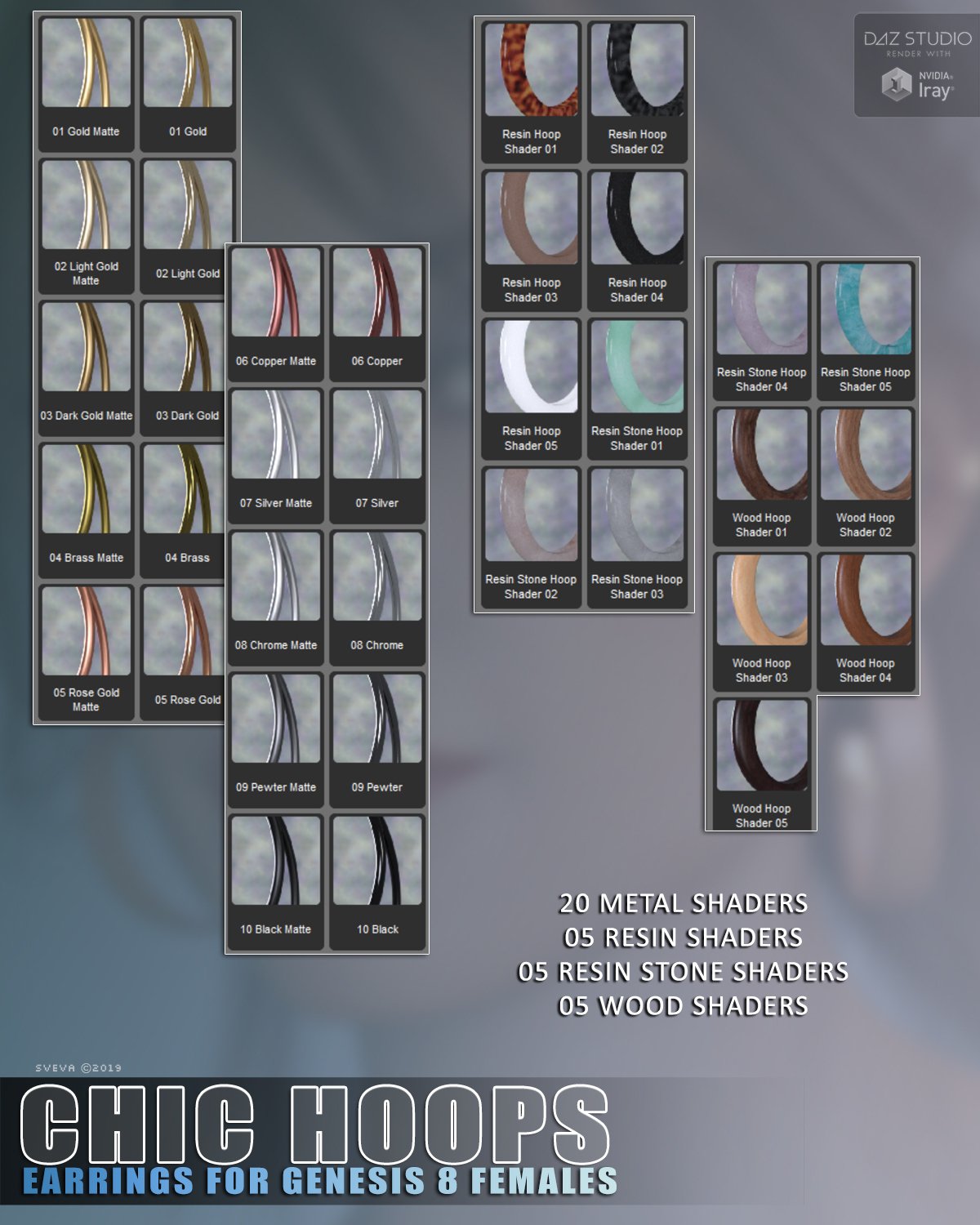 SVs Chic Hoops Daz 3D