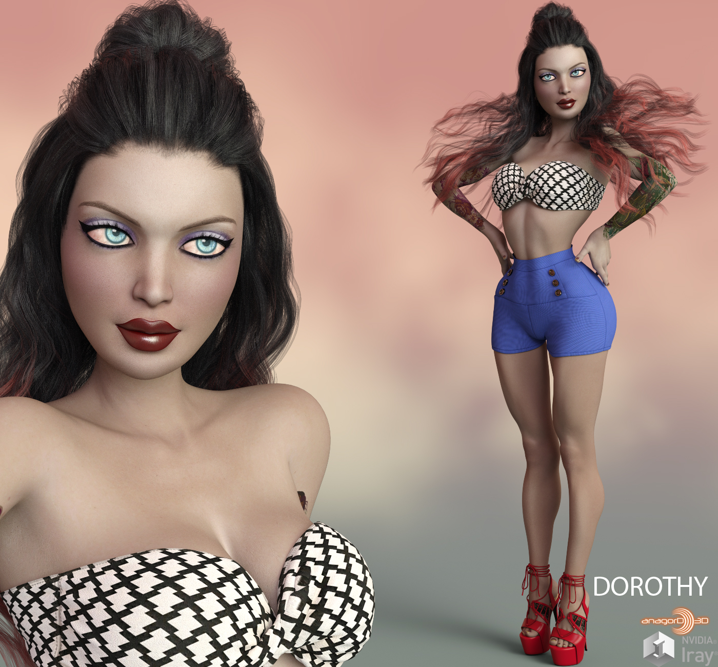 Pin Up Girls Head And Body Morphs For G F Vol Daz D