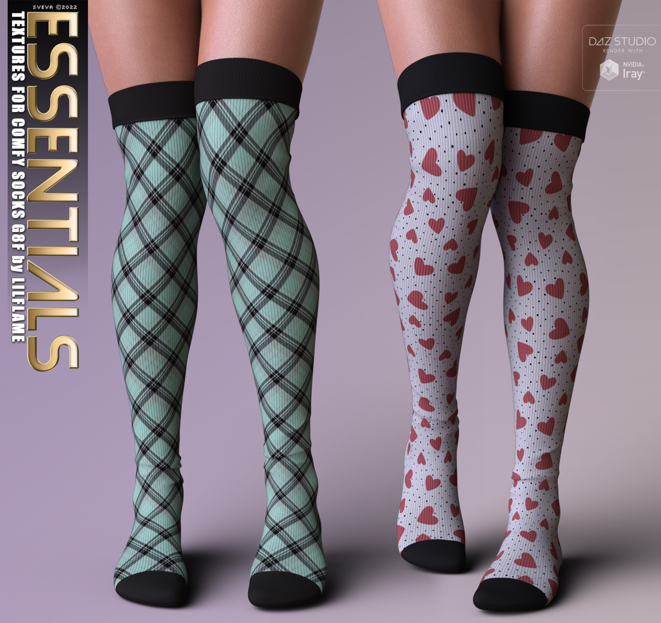 Essentials Textures For Comfy Socks G8F Daz 3D