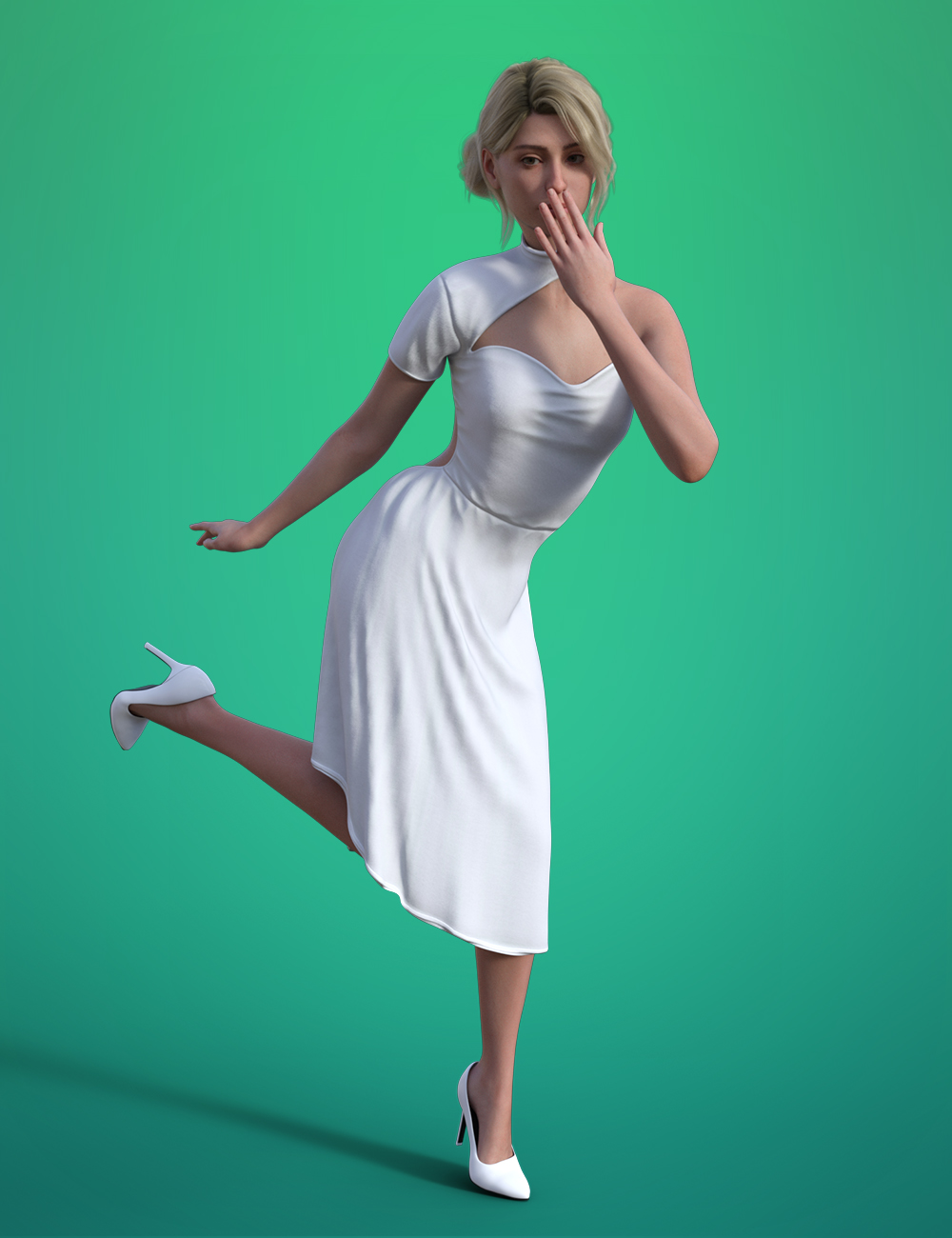 DForce Sexy One Shoulder Dress For Genesis 9 Daz 3D