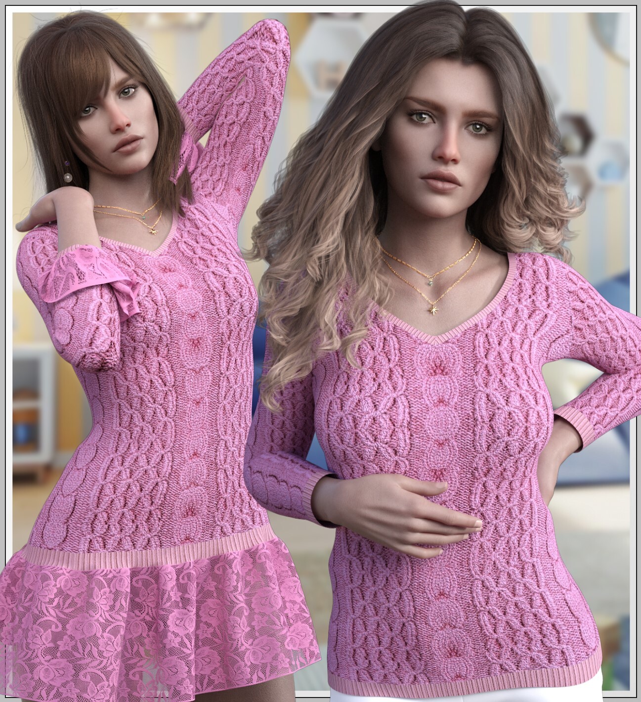 Dforce Autumn Sweater Sweaterdress G F Daz D