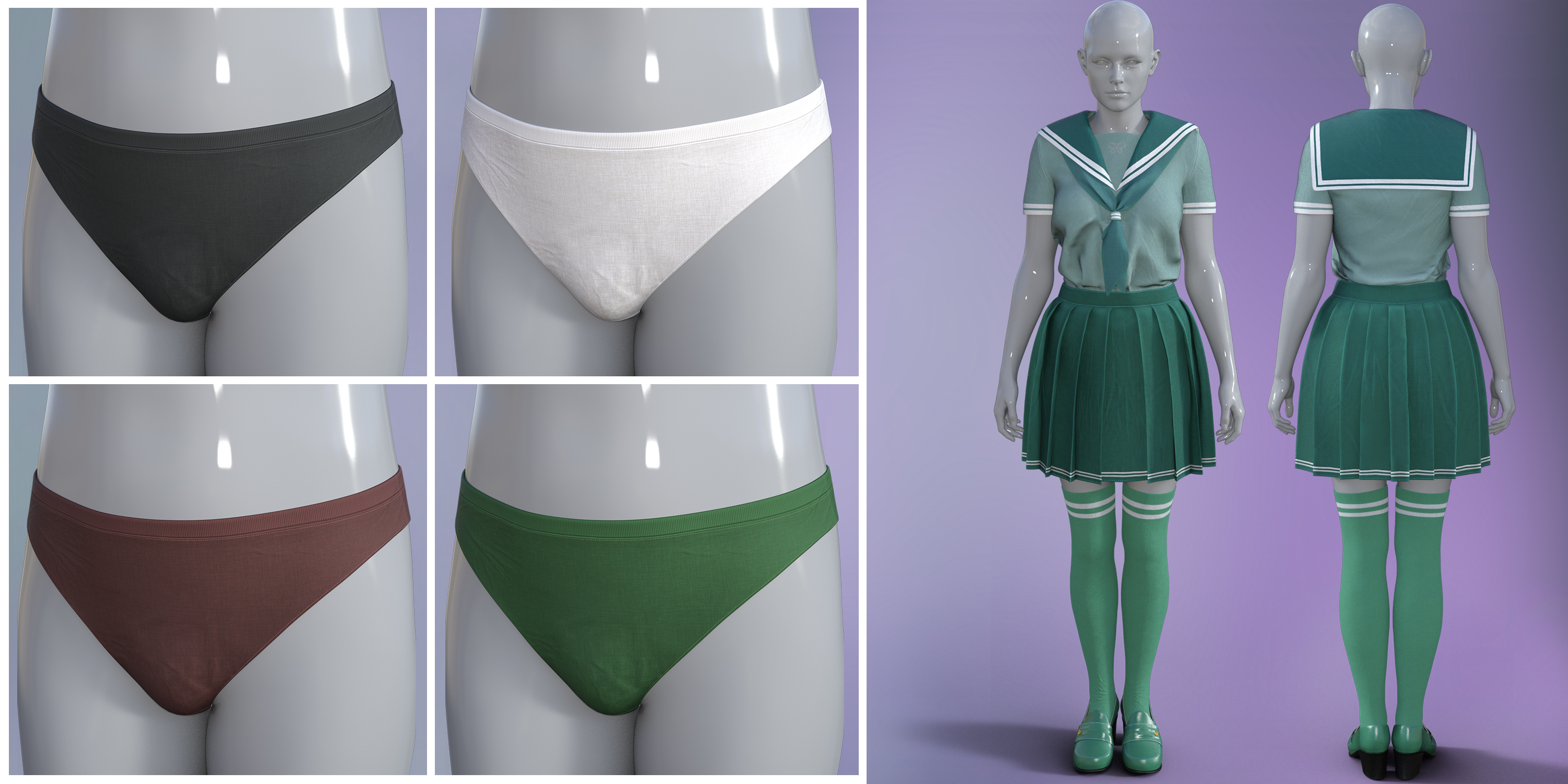 DForce BRZ Sailor Uniform And Poses For Genesis 9 Daz 3D