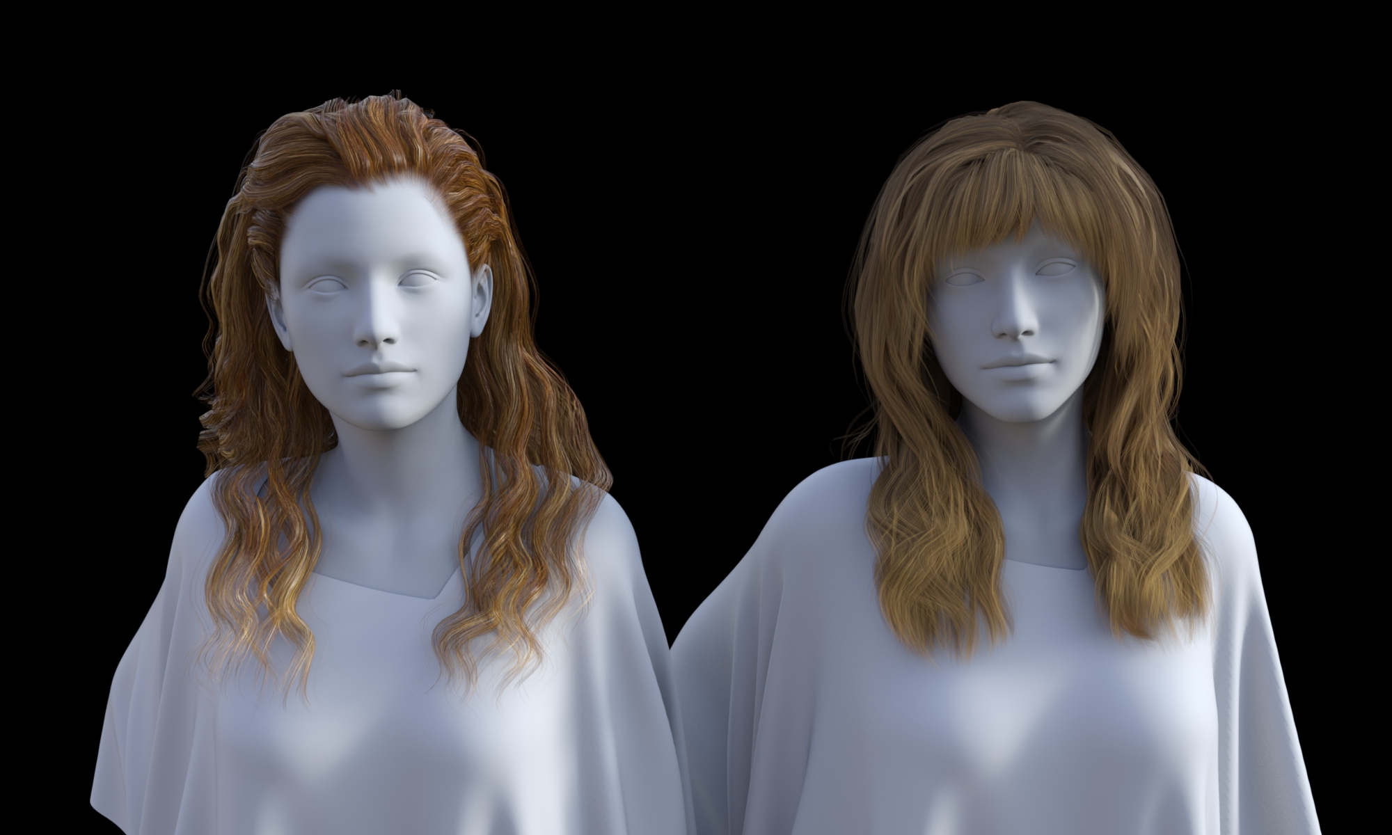 03 Trans-mapped Hair G2 Then And G8 Now Clay Render With Materials