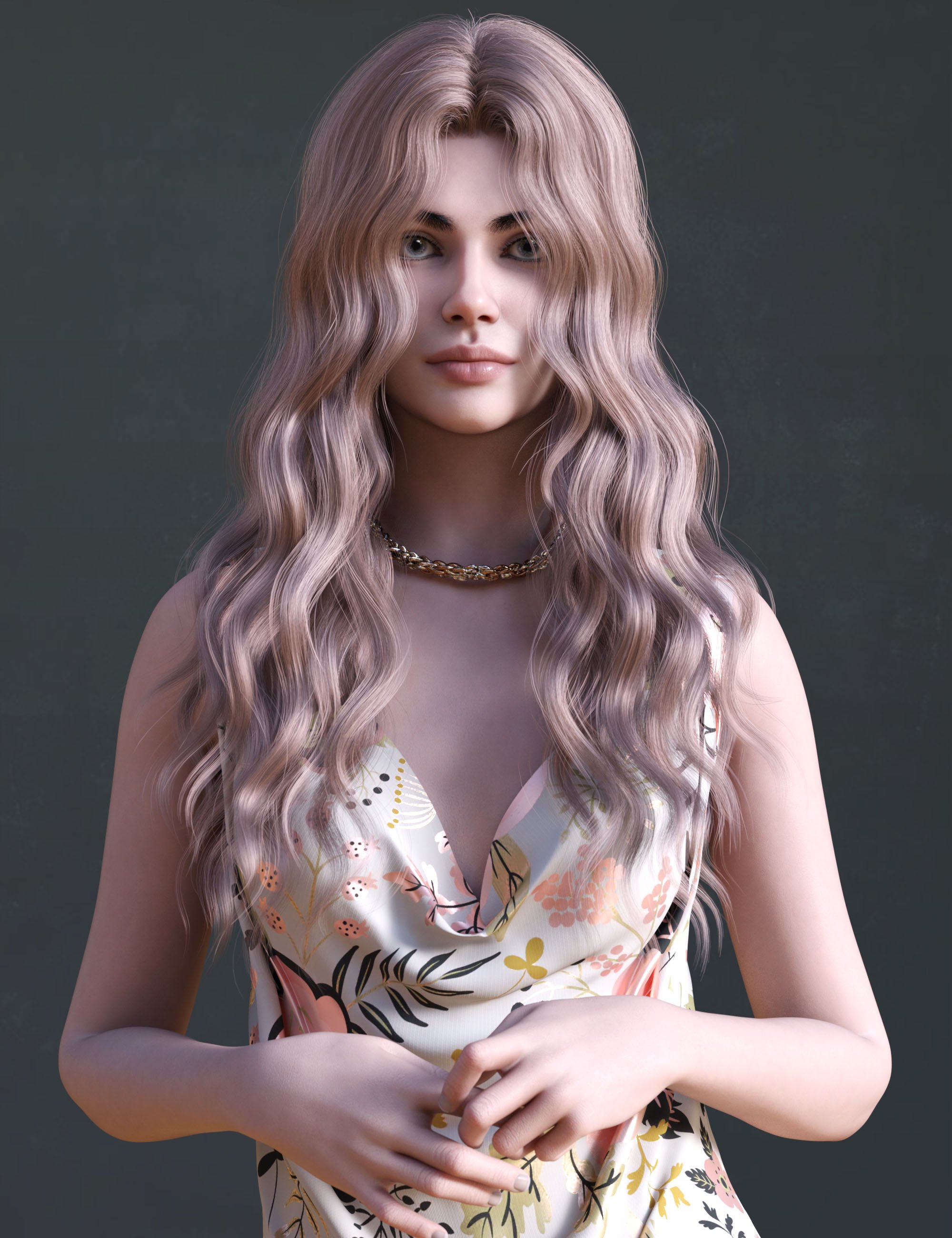 BS Curls Long Hair for Genesis 9 by: BirthStone, 3D Models by Daz 3D