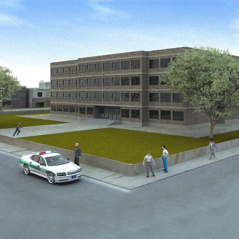 American High School  for DAZ Studio by: VanishingPoint, 3D Models by Daz 3D