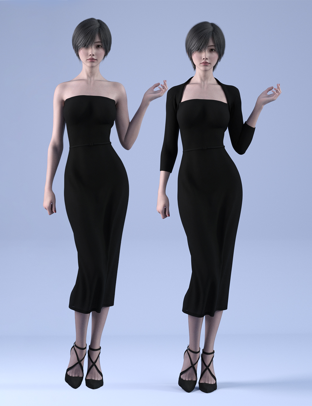 dForce HnC24 H Line Dress Outfits for Genesis 9
